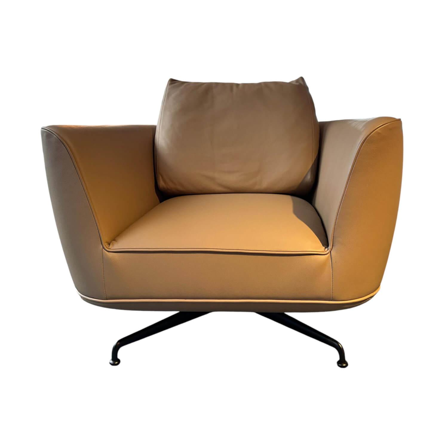 Wittmann - Sessel Andes Leder Nappa Earth Beige Füße Metall Schwarz Grau Pulverbeschichtet Inklusive Lehnkissen - 1