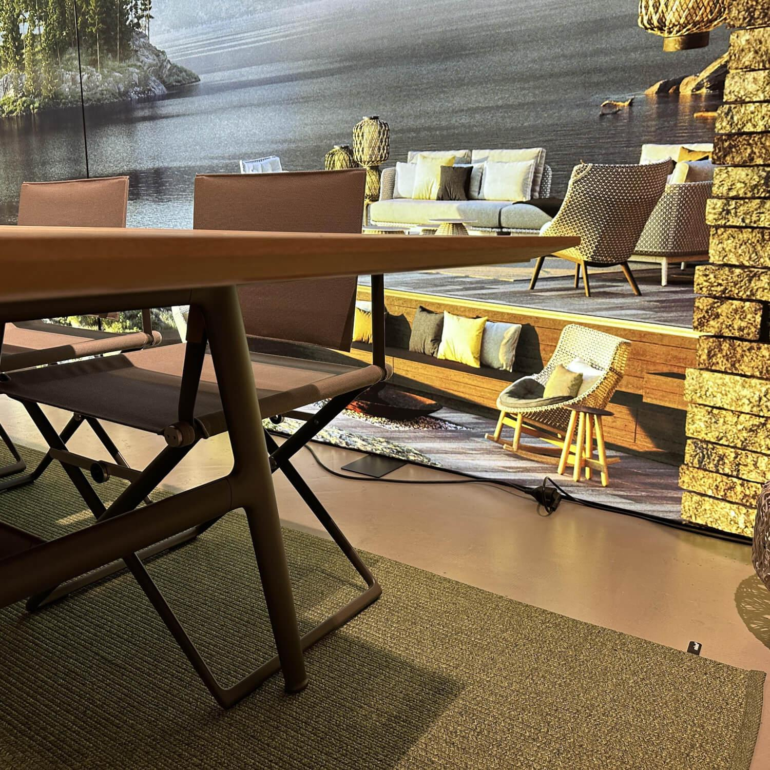 DEDON - Outdoor Sitzgruppe Seax Platte Teakholz Gestell Aluminium Black Pepper Schwarz Pulverbeschichtet - 3