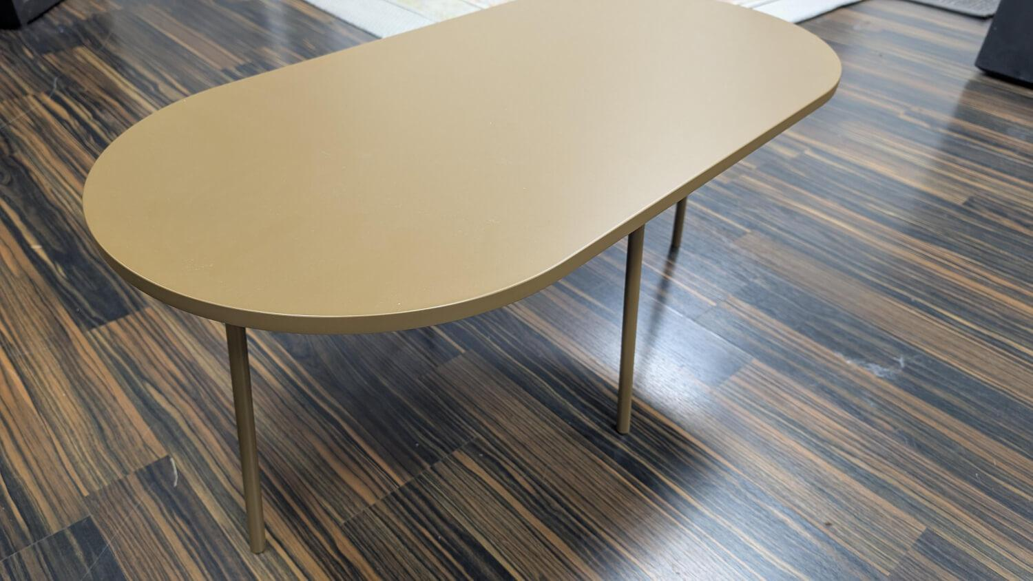 COR - Couchtisch Bond Oval Platte MDF Und Gestell Metall Ackerbraun Lackiert - 4