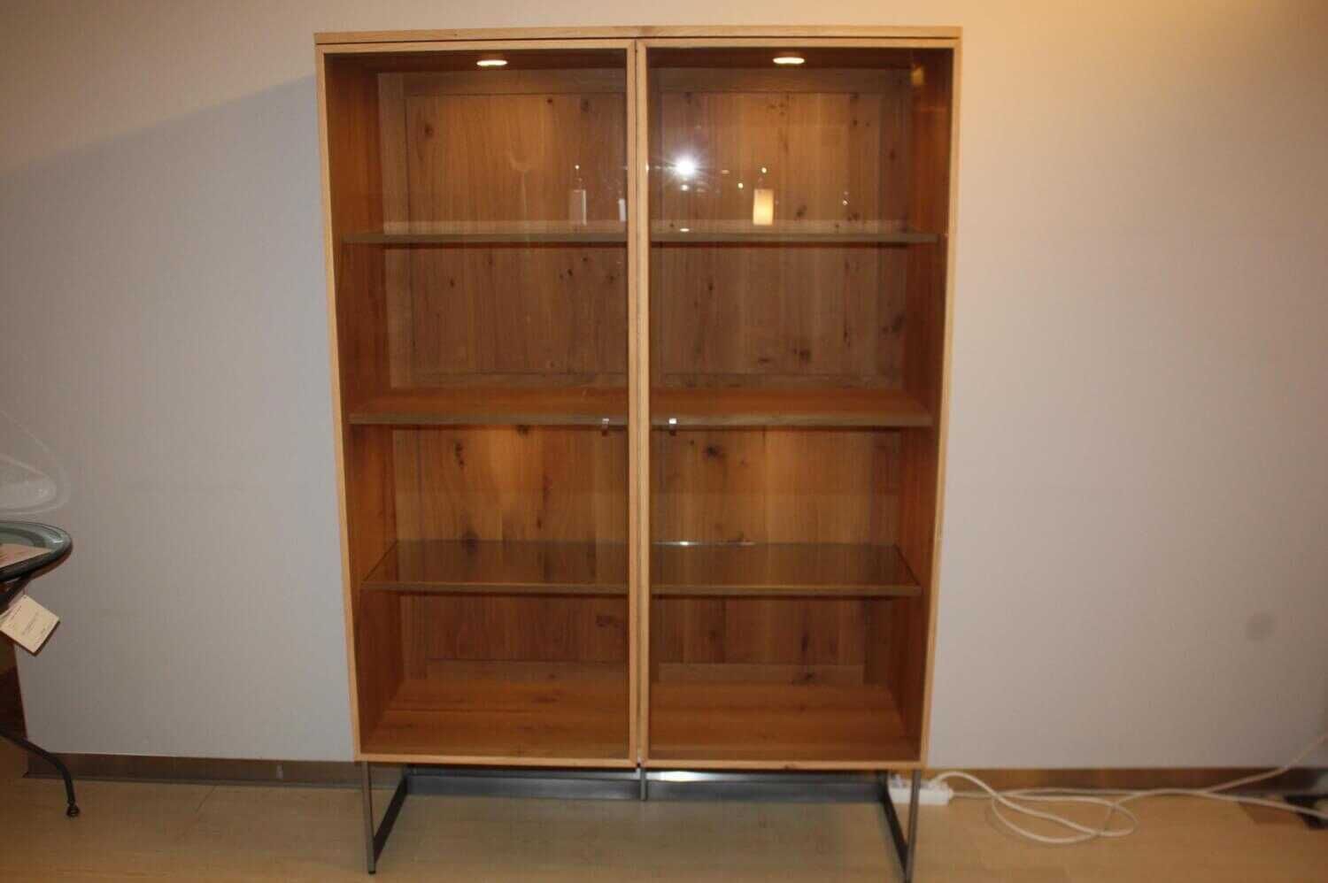 Scholtissek - Highboard Werra Knorrige Eiche Nur Weiß Geölt Holzrahmen mit Glas - 3