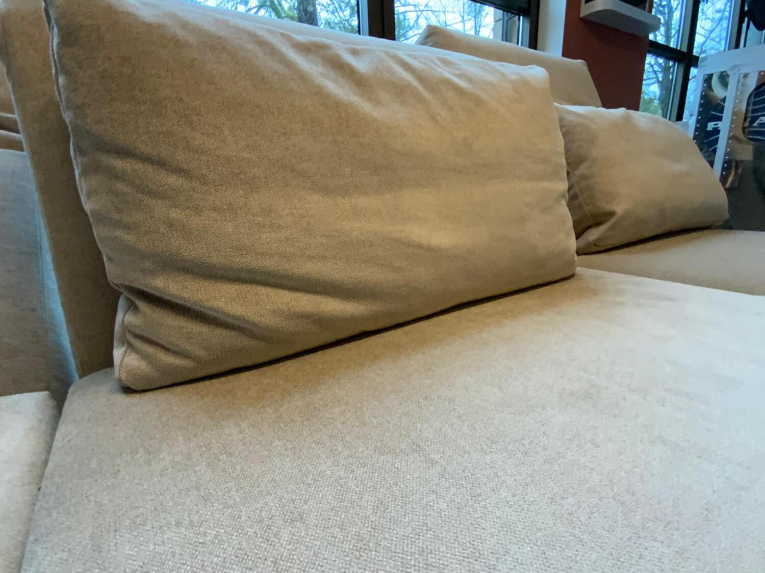 Brühl - Ecksofa Moule Medium Stoff 2813 42 Beige Kufe Mit Tellerfuß Verchromt Mit Ablage Eiche Und Kissen - 8