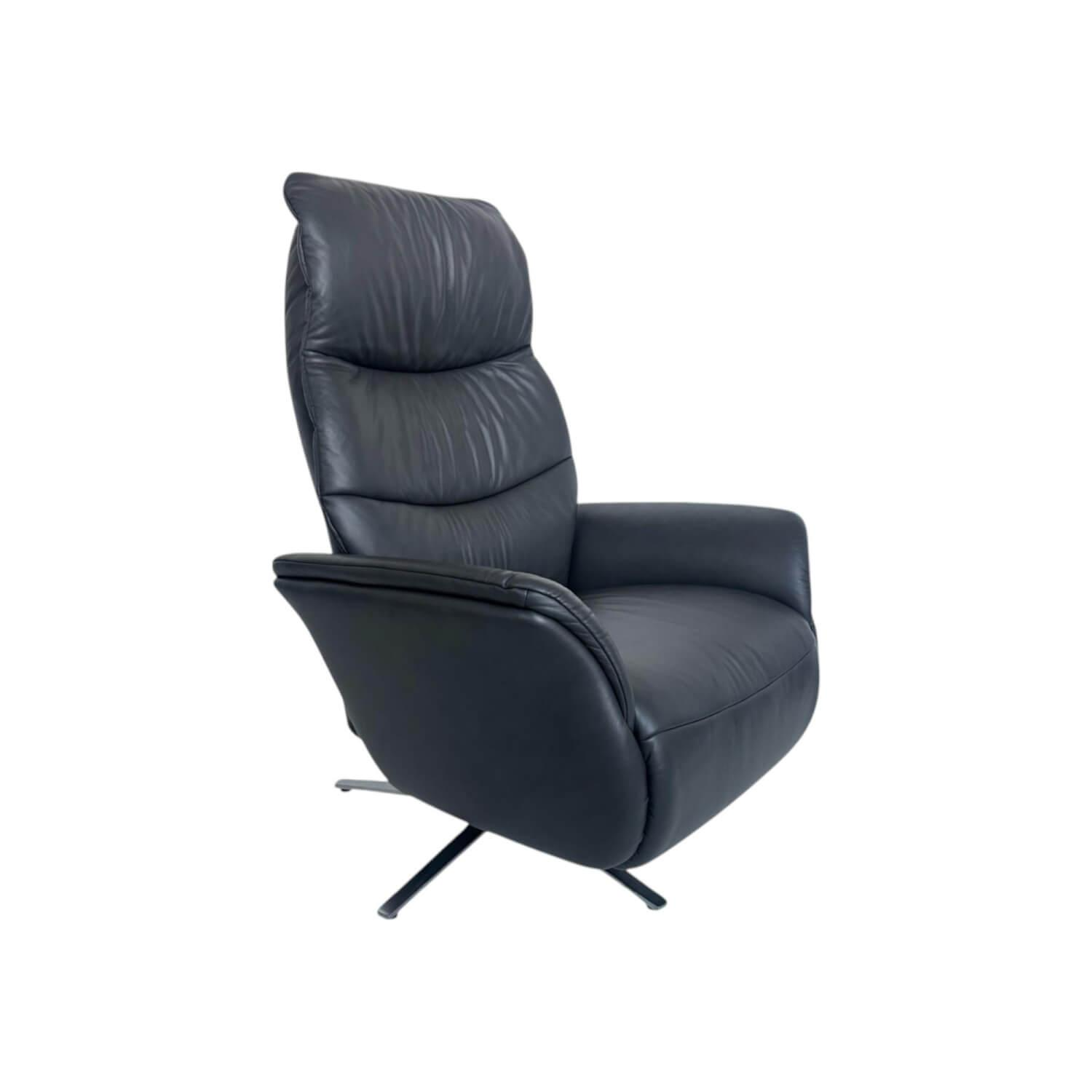 himolla - Relaxsessel Easyswing 8951 Leder Longlife Soft 31 Moor Schwarz Sternfuß Edelstahl - 1