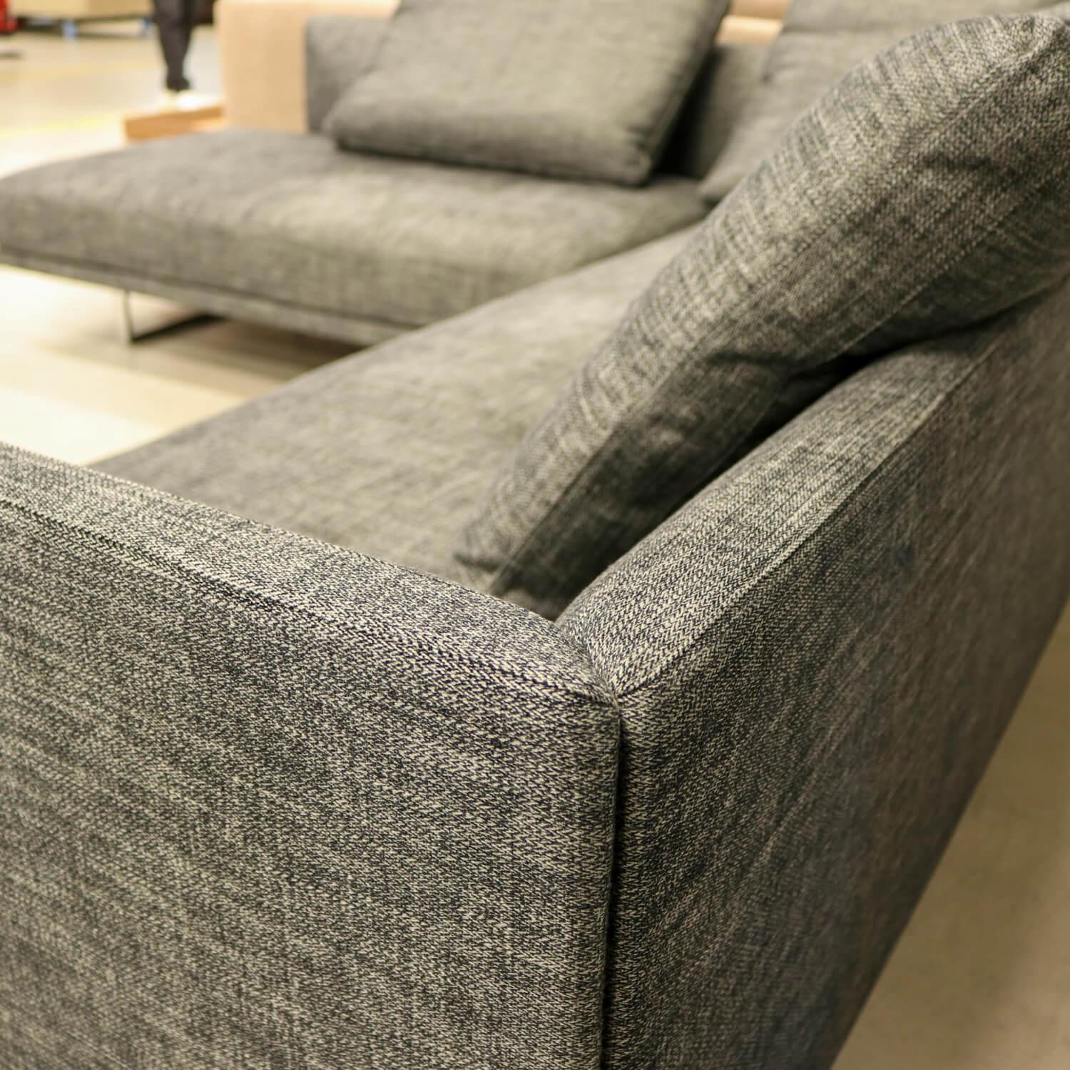 Walter Knoll - Ecksofa Prime Time Stoff Chenille Sonra 7869 Basalt Gestell Hochglanz Poliert - 3