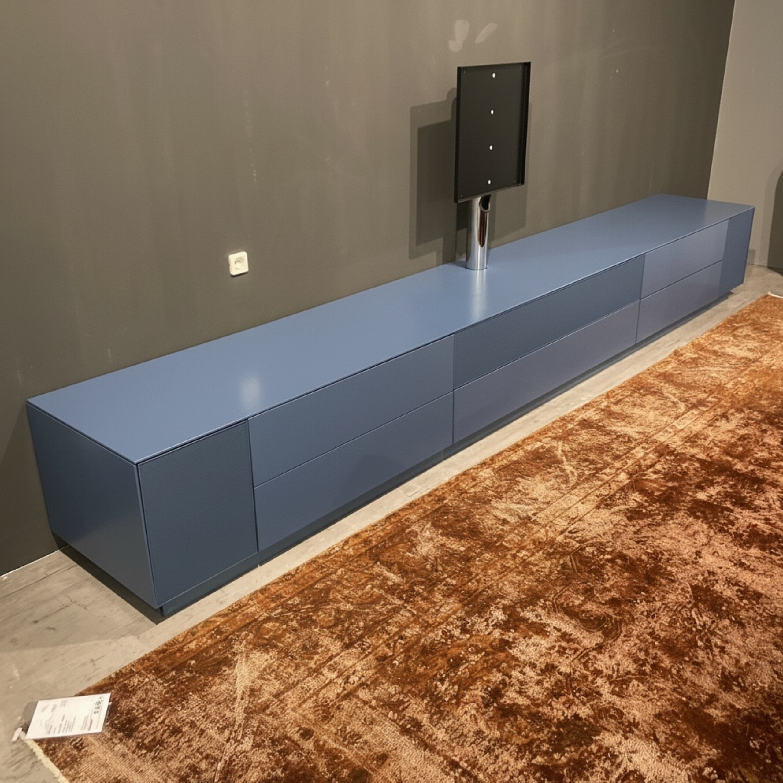 Kettnaker - Anbauwand Soma 1444 Lack Stahlblau Inklusive Integrierte Drehsäule  - 3