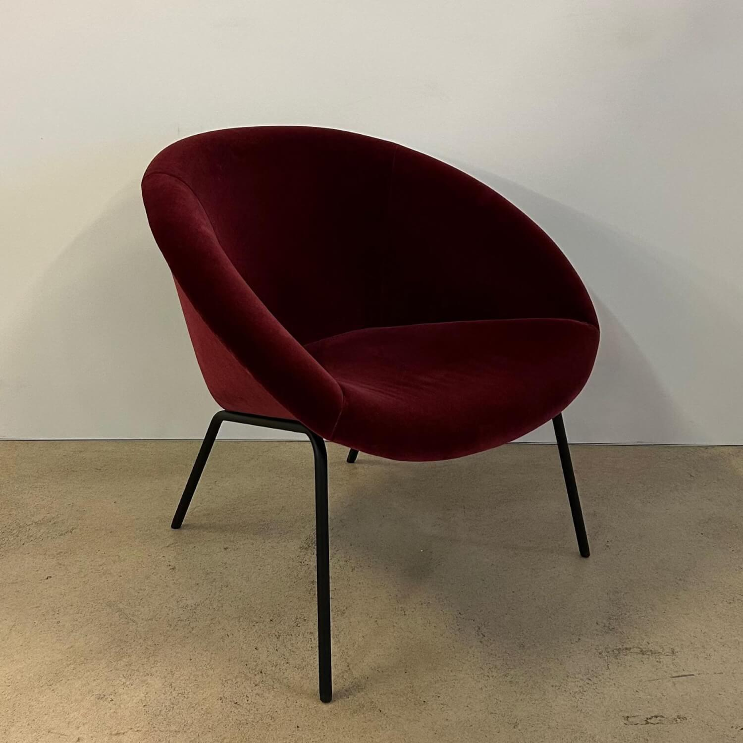 Walter Knoll - Sessel 369 10 Stoff Harald 582 Red Grape Rot Gestell Stahl Matt Schwarz Pulverbeschichtet Mit Filzgleitern - 5