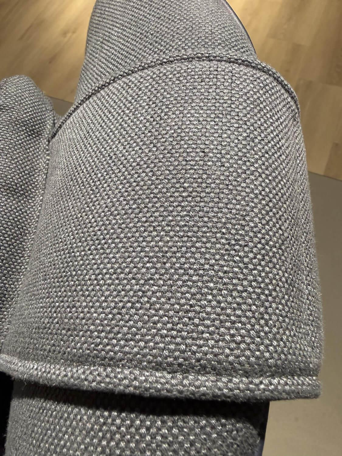 Rolf Benz - Sessel Meg Soft Stoff 17.353 Schwarzgrau Schale Außen Leder 38.109 Dunkel Graublau Kreuzfuß Aluminium Schwarz Matt - 4