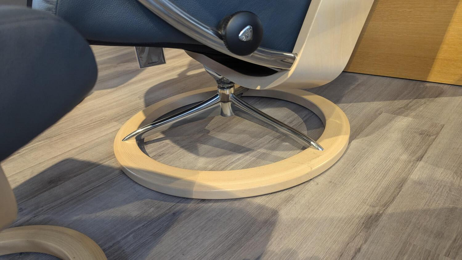 Stressless - Sessel Dover L Leder Batick 093 Atlantic Blue 73 Grau Gestell Signature Holz Whitewash 12 Mit Hocker - 3