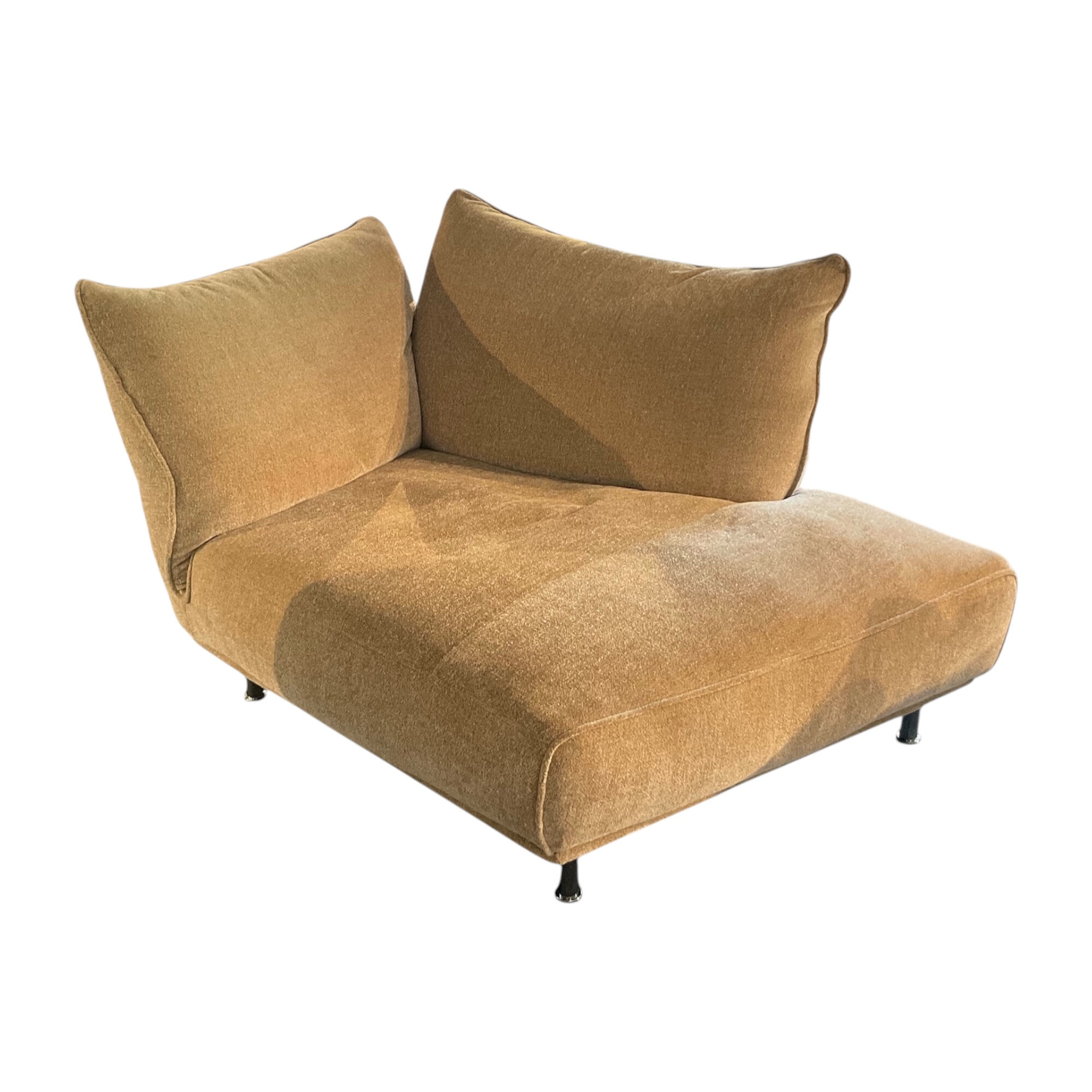 Edra - Chaiselongue Standalto Stoff T8575-33 Creme Füße Paladium Metall - 1