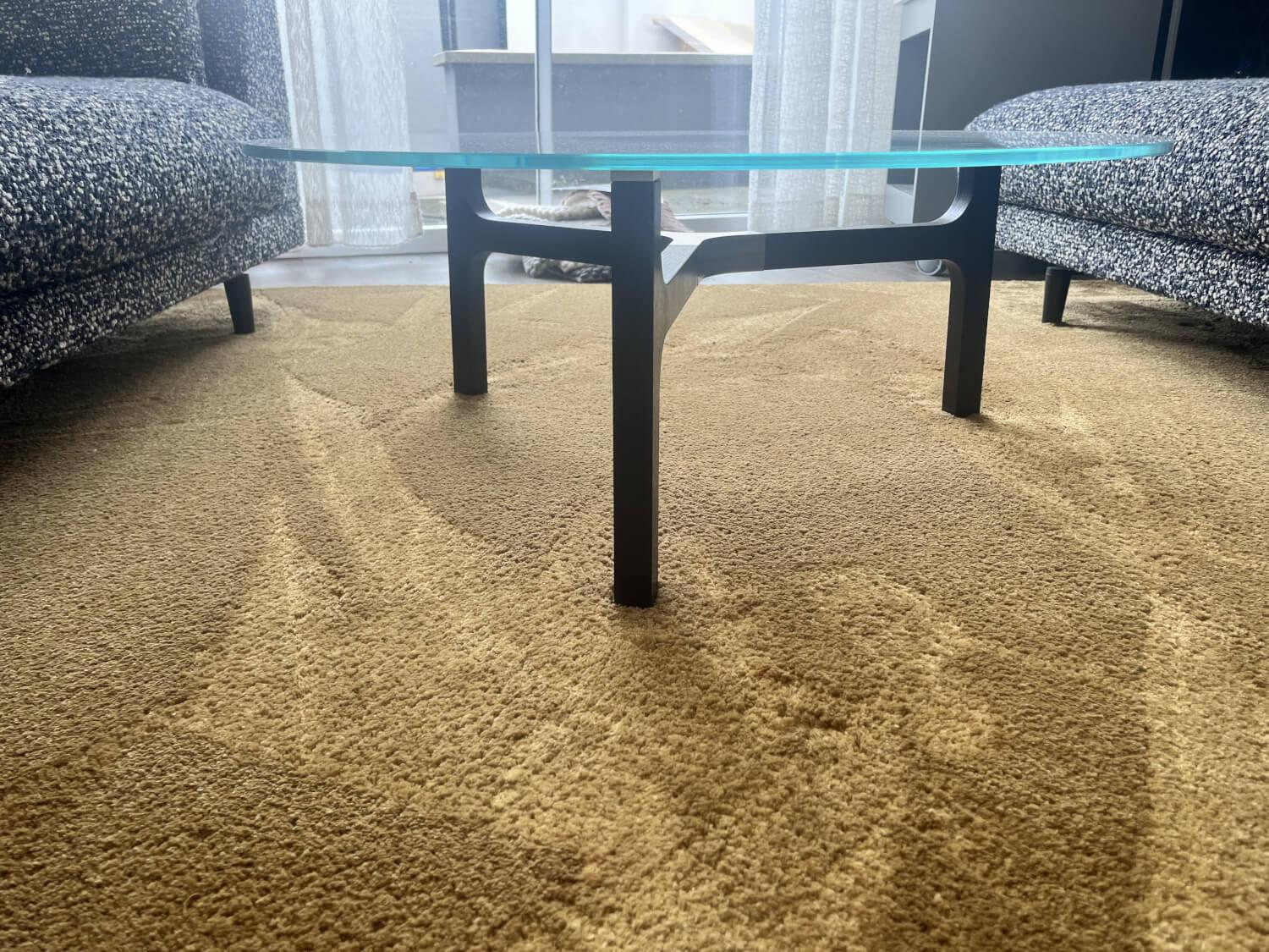 Bielefelder Werkstätten - Couchtisch Porto 90 Platte Glas Optiwhite Gestell Esche Furniert Wengefarbig Gebeizt Auflage Edelstahloptik - 3