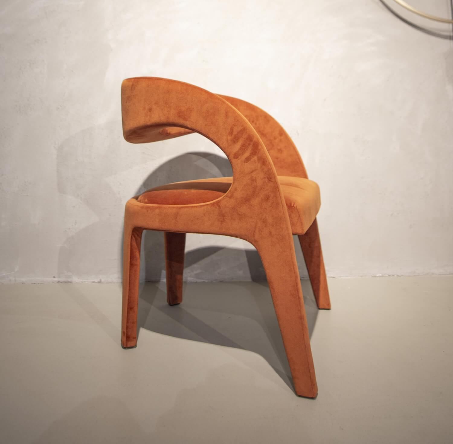 Fendi Casa - Set of 4 Berenice Chair 2 Fabric A073 Black 2 Fabric A045 Paprika - 5