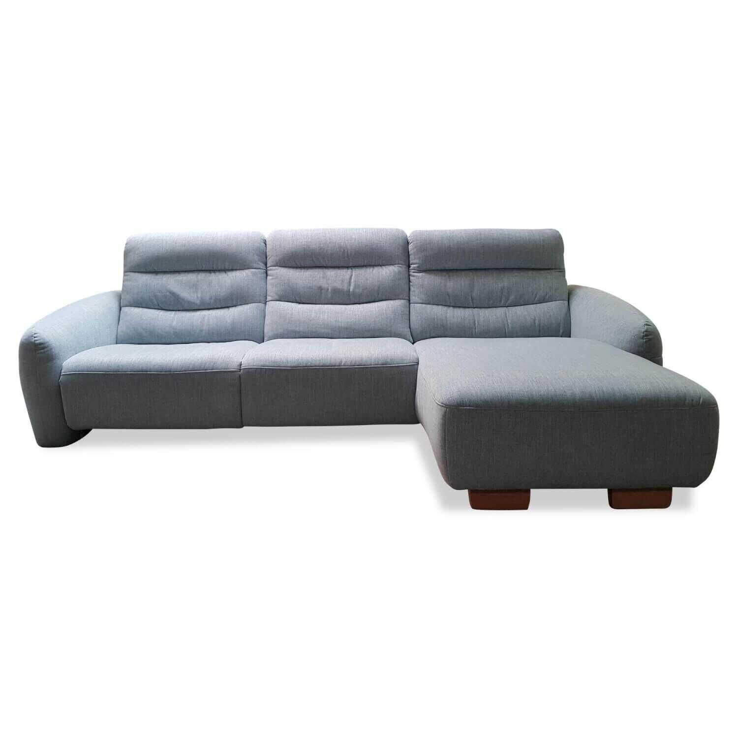 Natura - Ecksofa Manchester Stoff Glory Sky D Blau mit Relaxfunktion - 1