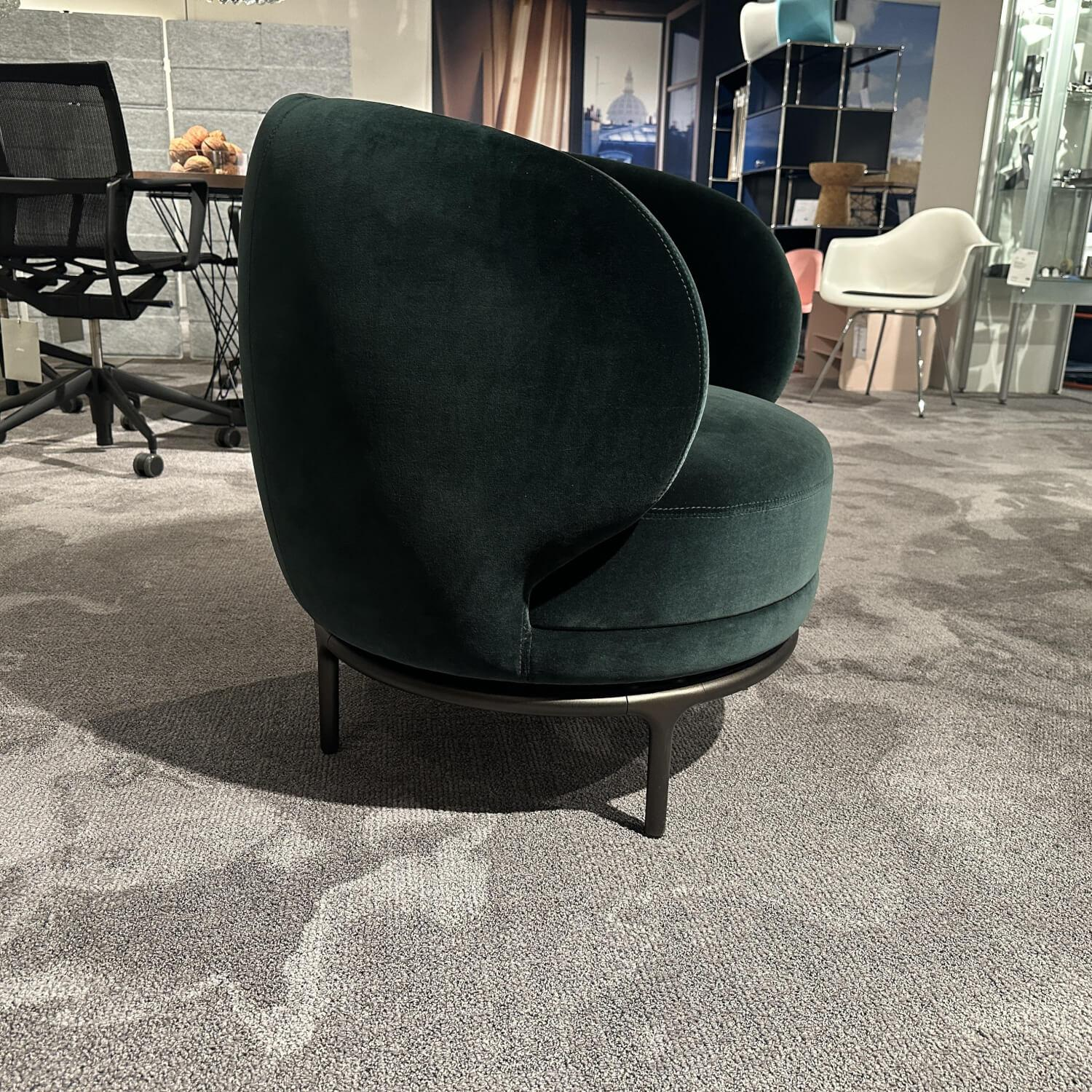 Wittmann - Sessel Vuelta 72 Stoff Velvet British Green E Grün Gestell Bronze Schwarz Drehbar - 4