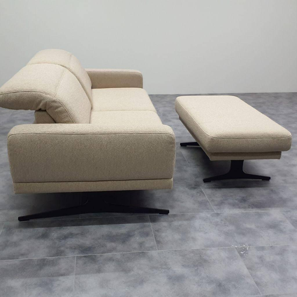 Casada - Sofa 3-Sitzer 1565 Stoff 20 Q2 Eden Gris Beige Gestell Metallkufen Anthrazit Pulverbeschichtet - 3