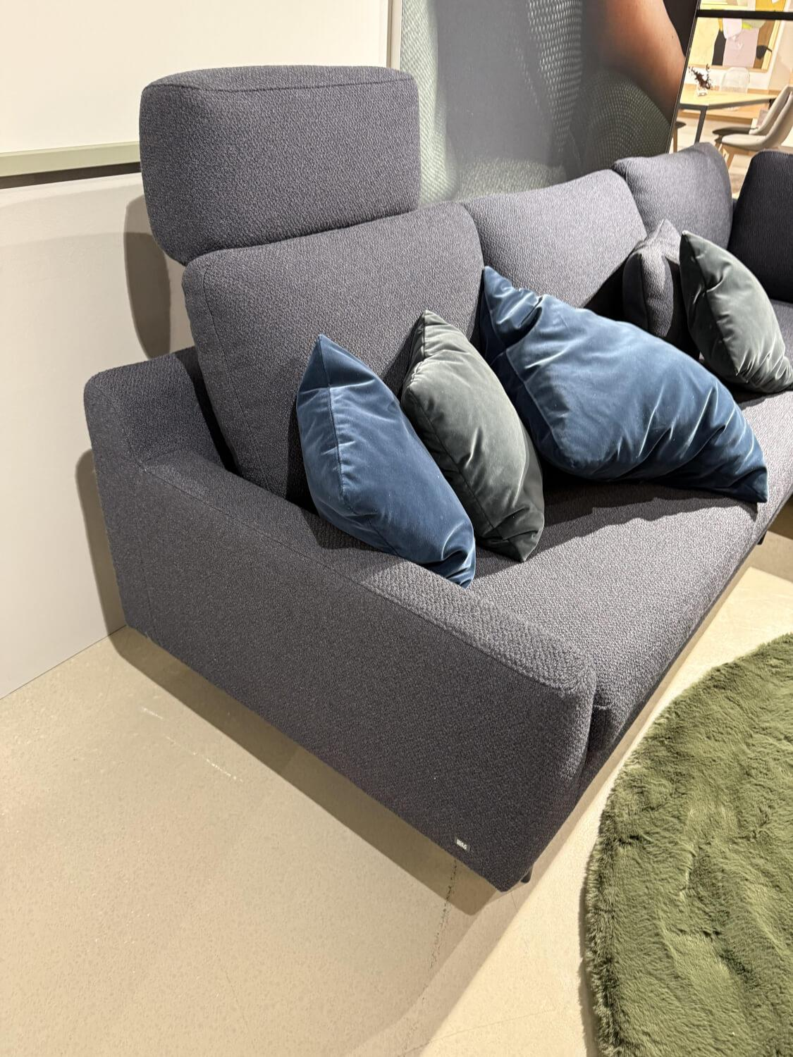 Rolf Benz - Ecksofa Mioko Stoff 24.553 Schwarzblau Fuß Spange Stahl Glatt Schwarzblau Pulverbeschichtet - 2