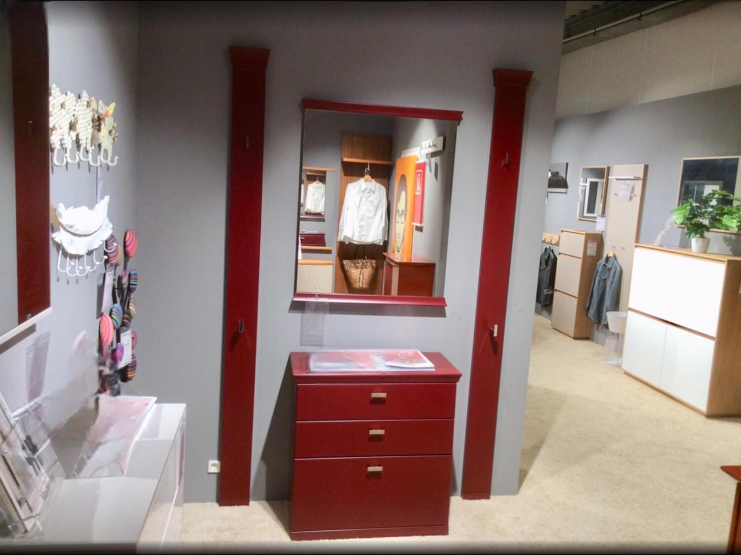 Musterring - Garderobe Korsika Lack Dark Red Rot Griffe Metall - 6