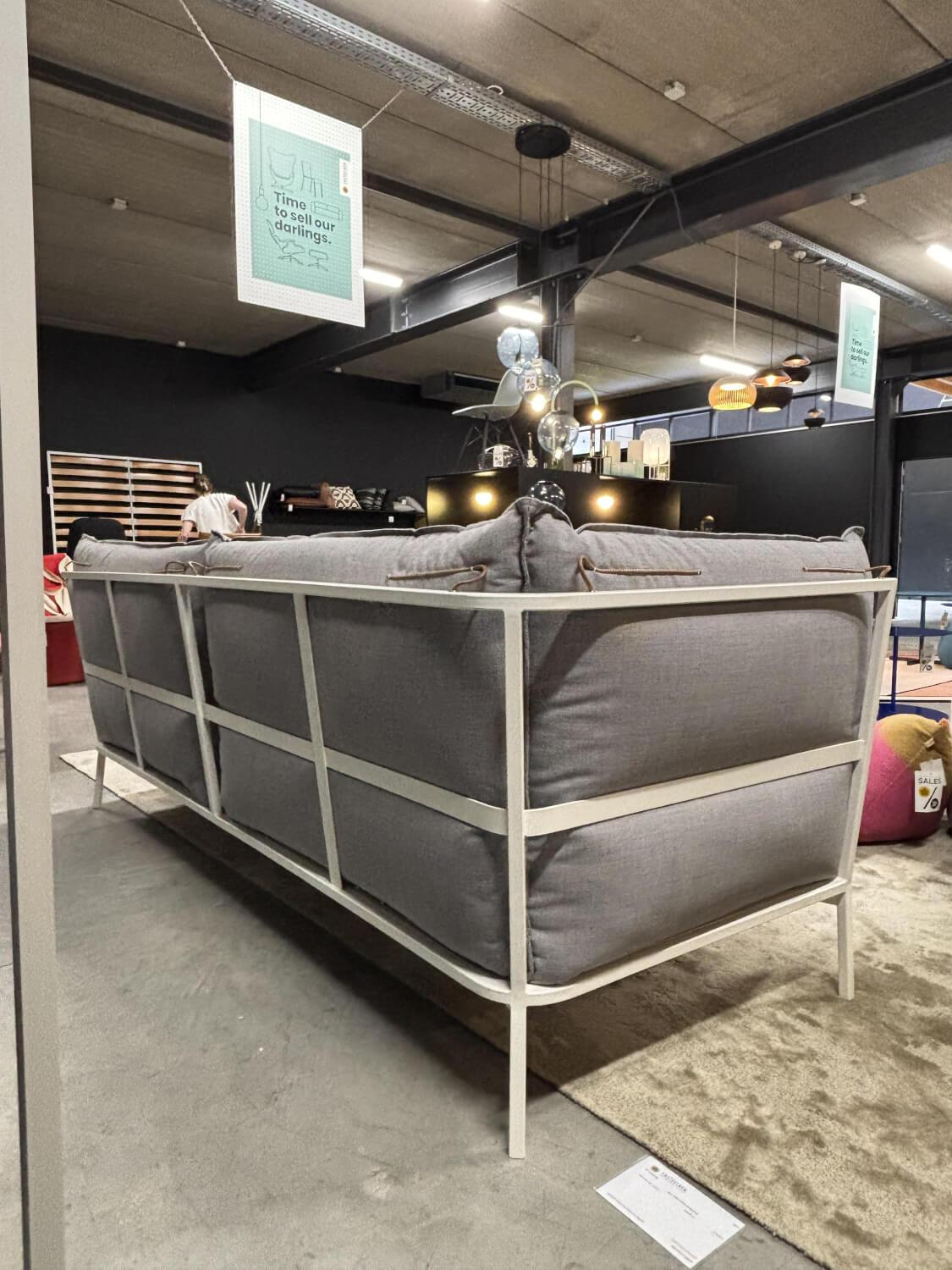 Cappellini - Sofa Basket 3-Sitzer Stoff Grau Gestell Metall Weiß Matt - 2
