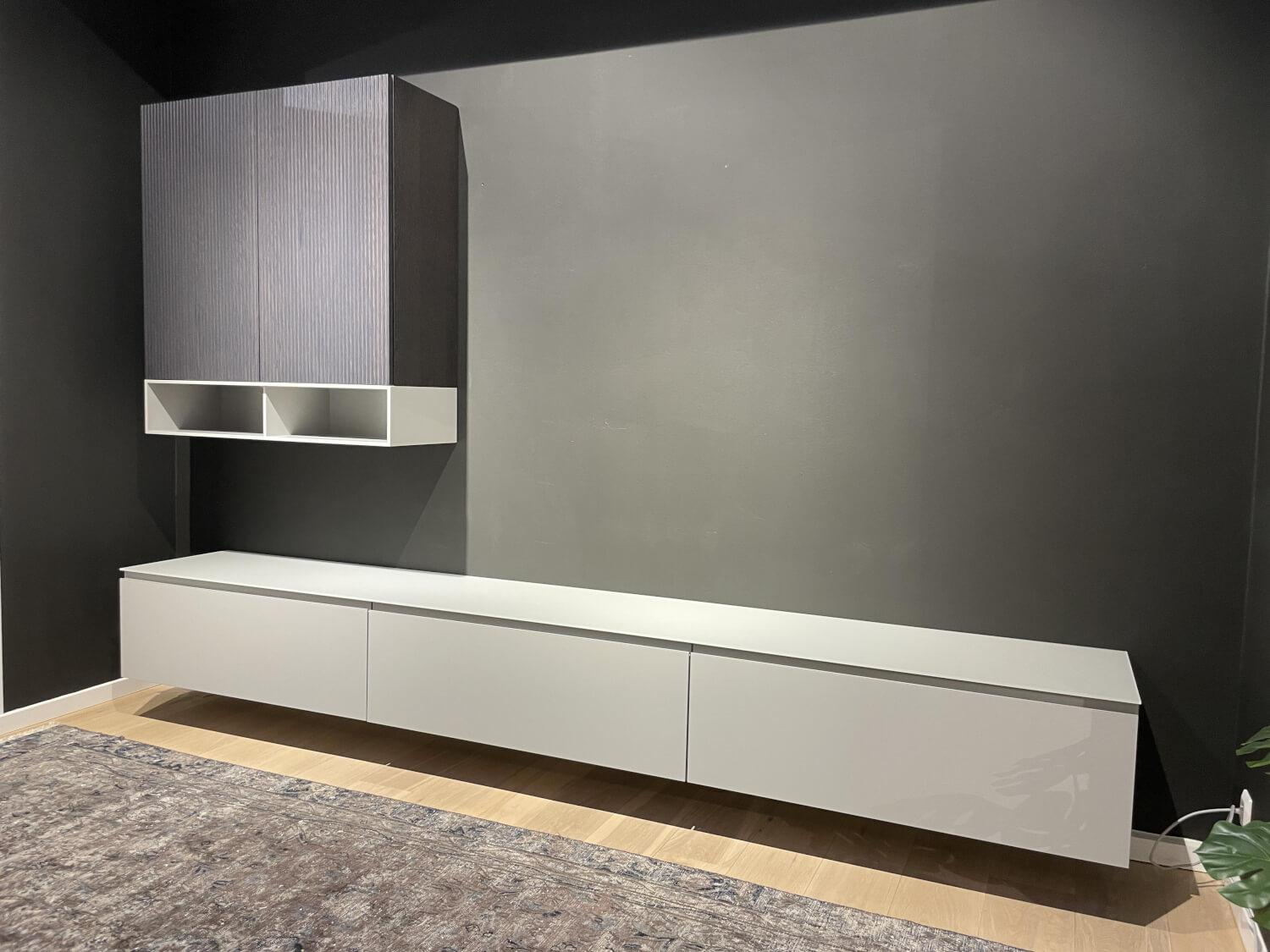 Sudbrock - Wohnwand Cubo Lack Canagrau Mit Eiche Anthrazit Gebeizt - 9
