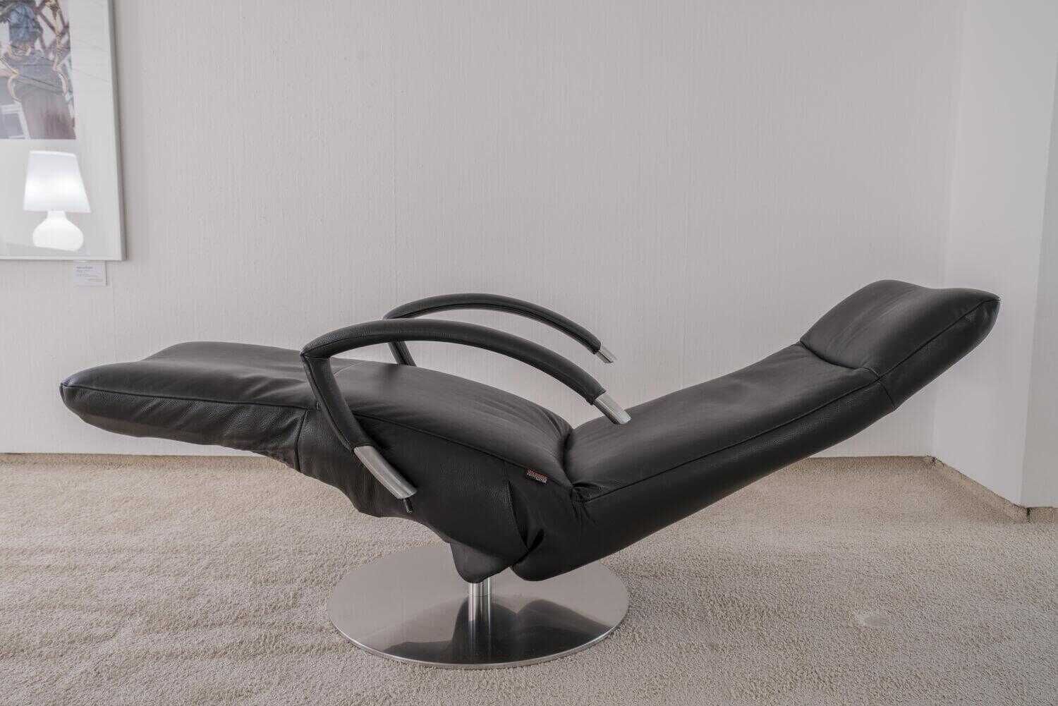 Strässle - Sessel David Leder Schwarz motorische Relaxfunktion - 4