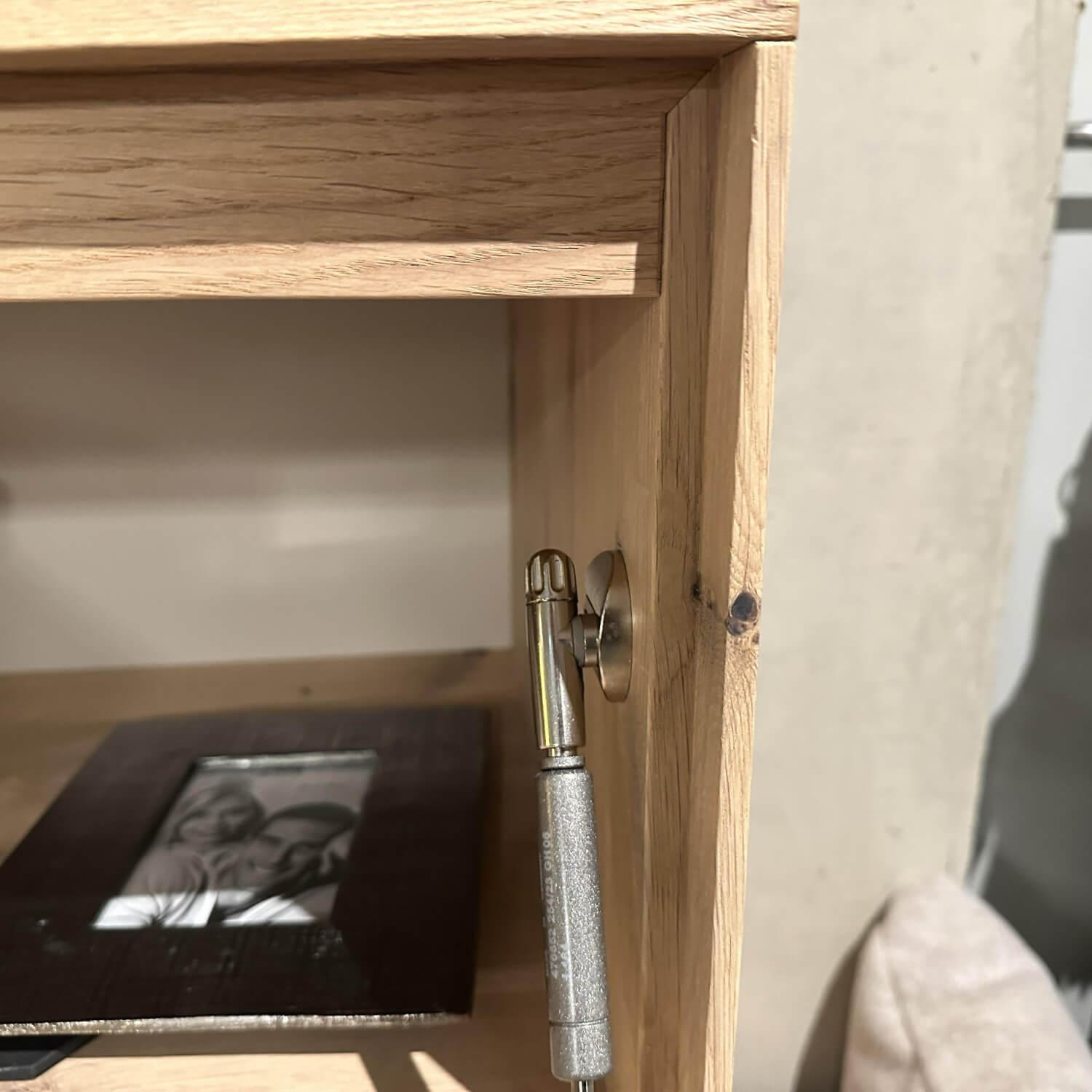 Anrei - Highboard Puro Wave W40 Massivholz Eiche Absetzung MDF Steingrau Lackiert - 4