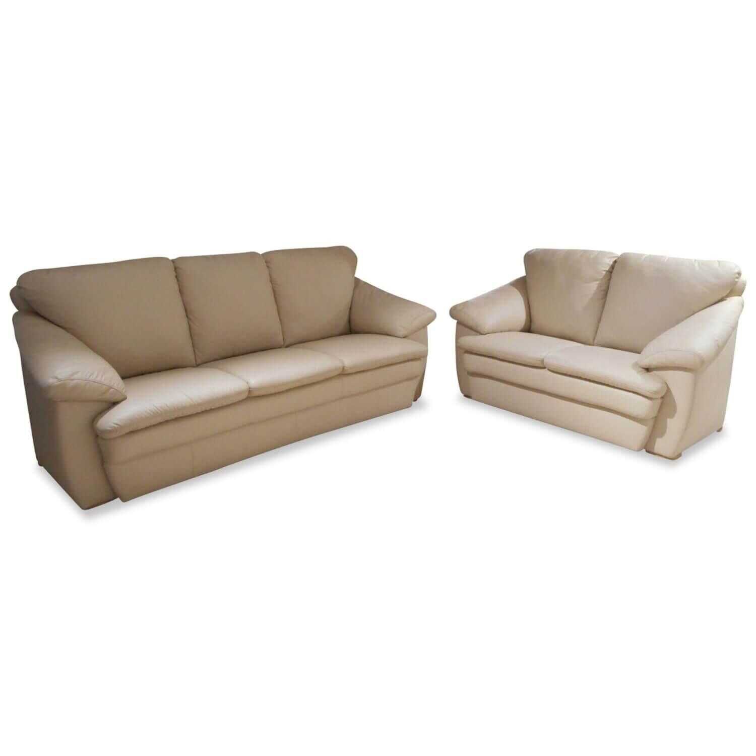 himolla - Polstergarnitur Dreisitzer Zweisitzer 1353 Leder Creme - 1