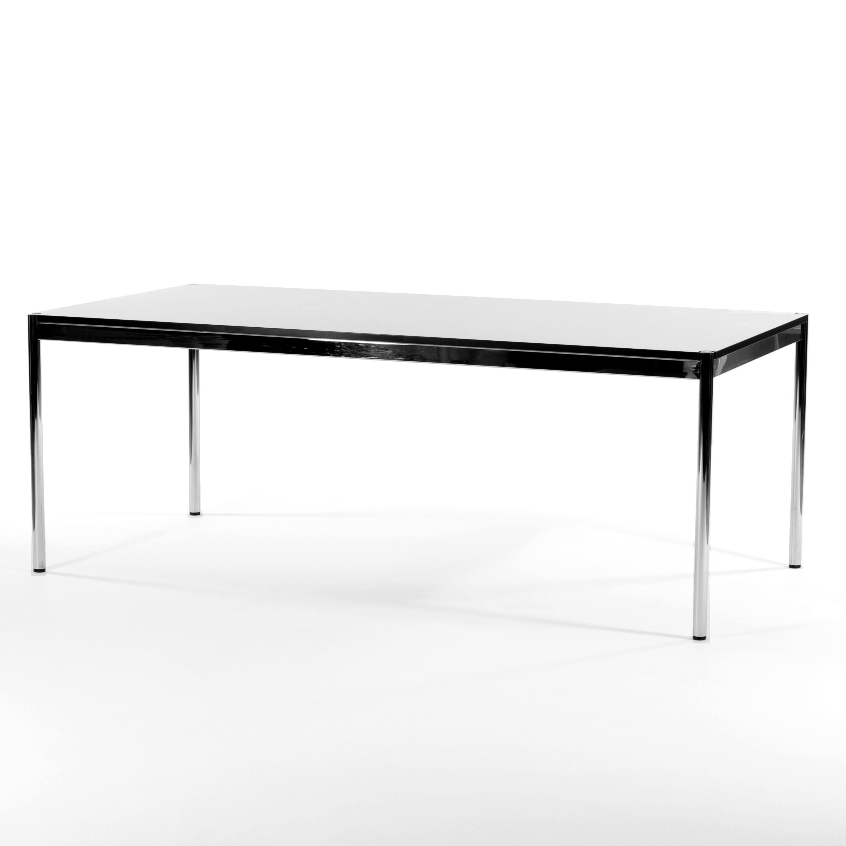 USM Haller - Rechtecktisch 200x100 Kunstharz Perlgrau Gestell Verchromt - 1