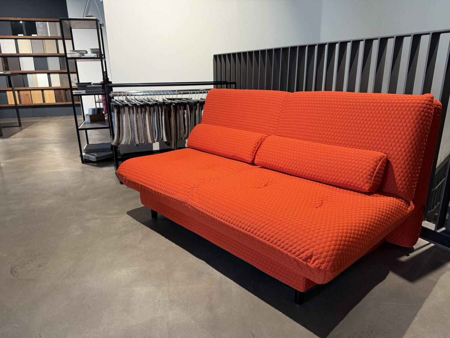 Brühl - Schlafsofa Quint Stoff 36 Orange mit 2 Kissen - 3