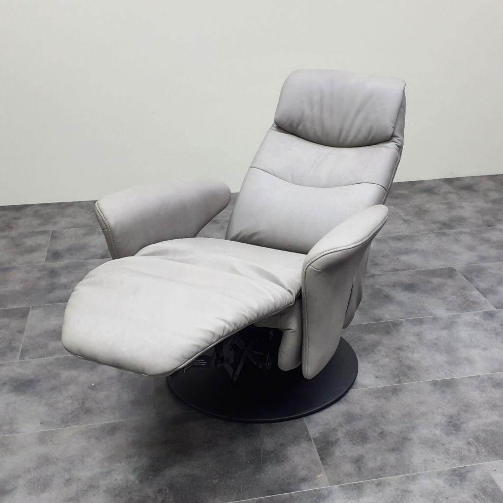 himolla - Relaxsessel Eayswing "S" 7559 75 O44 2-Motorisch m. Aufstehhilfe Leder 22 Soft Nappa Asche Grau Gestell Tellerfuß Metall Anthrazit Pulverbeschichtet - 2