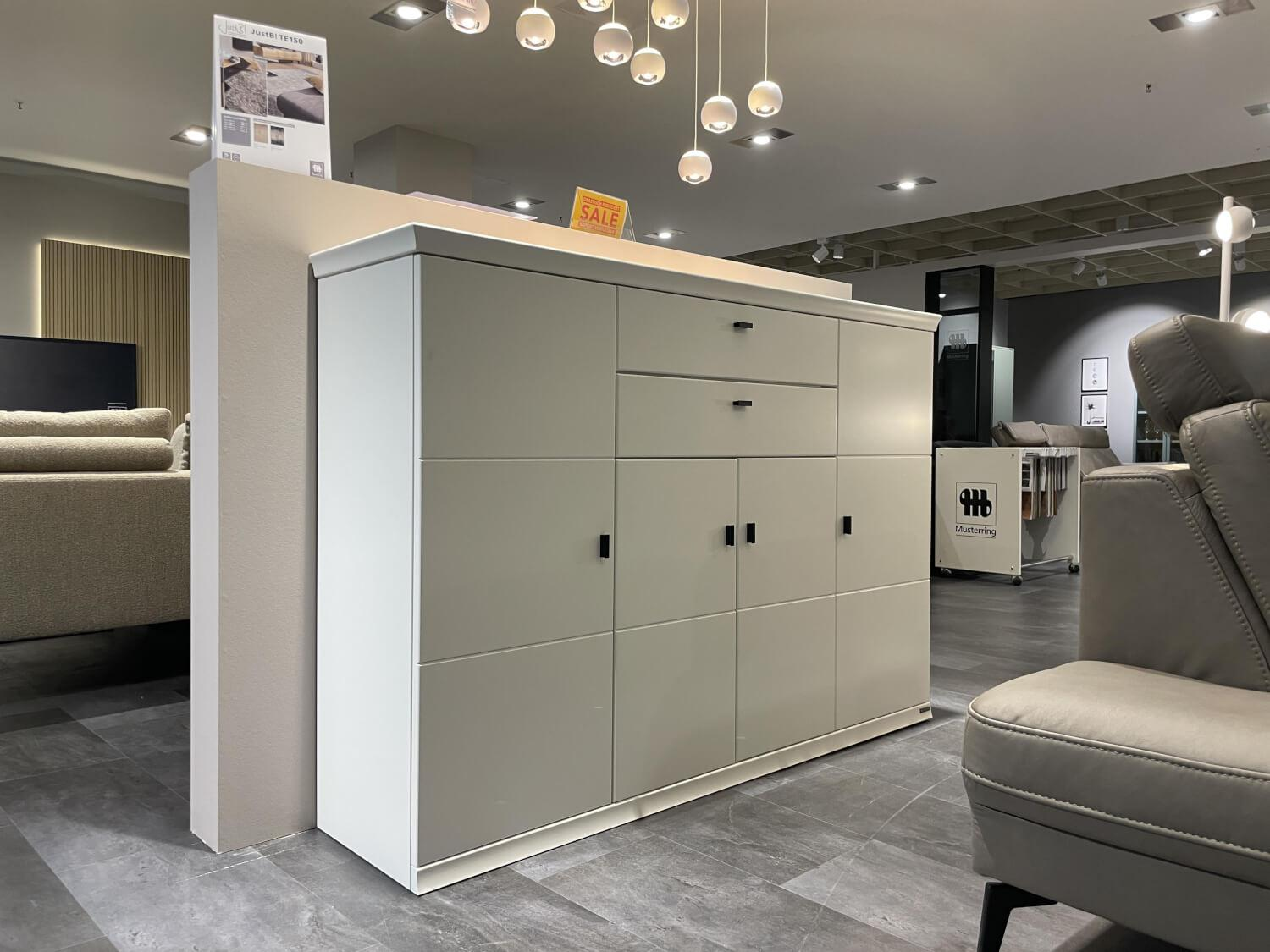 Musterring - Highboard Korsika 52878 Lack Weiß PG1 Griff W7 Schwarz Matt - 2