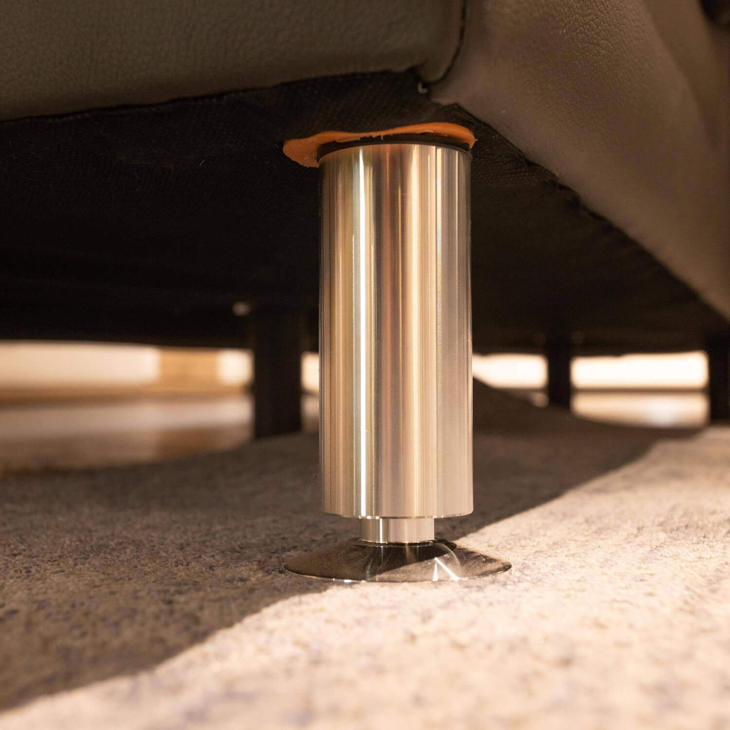 Modulmaster - Wohnlandschaft MM PN1080 Leder Torro Anthrazit Fuß Metall Alufarbig Silber Mit Kissen Und Anstellhocker - 4