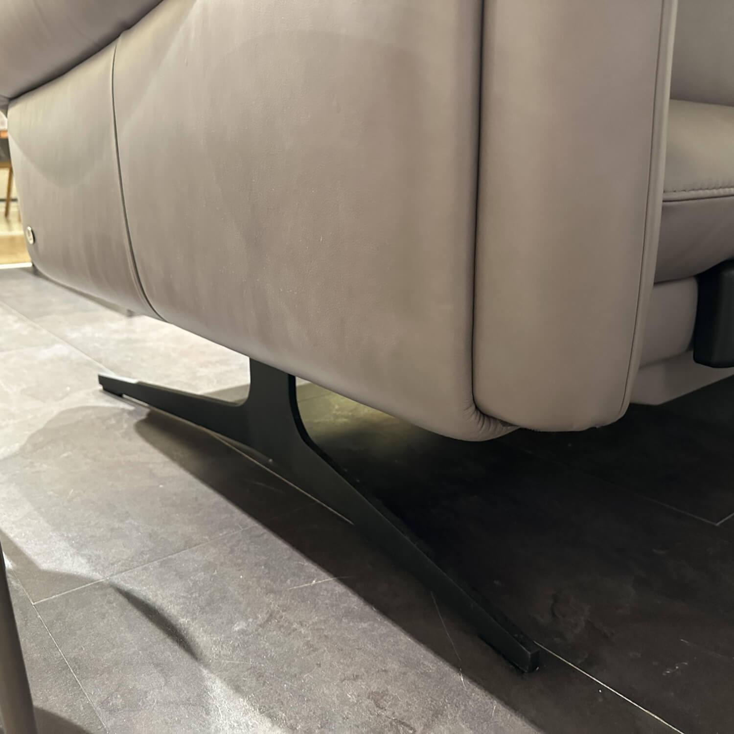 himolla - Ecksofa 1808 Leder 31 Longlife Eisen Grau Braun Metallkufe Anthrazit - 11