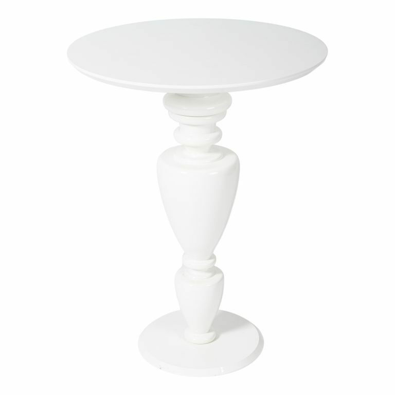 Zanotta - Beistelltisch Doris 6535 Hochglanzlack Weiss RAL 9016 Rahmen Stahl Fuß Und Platte Lackiertem Holz  - 1