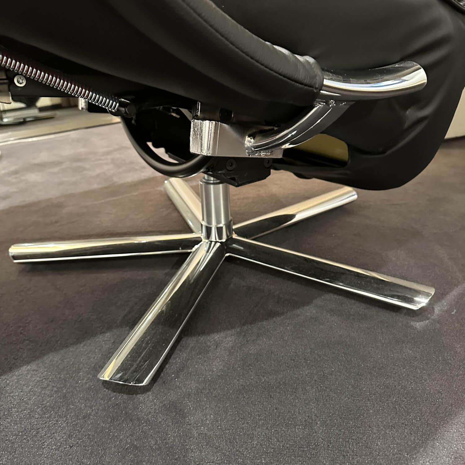 Strässle - Relaxsessel Achime Bezug Leder Oregno Schwarz 5-Sternfuß Aluminium Mechanisch Verstellbar - 4