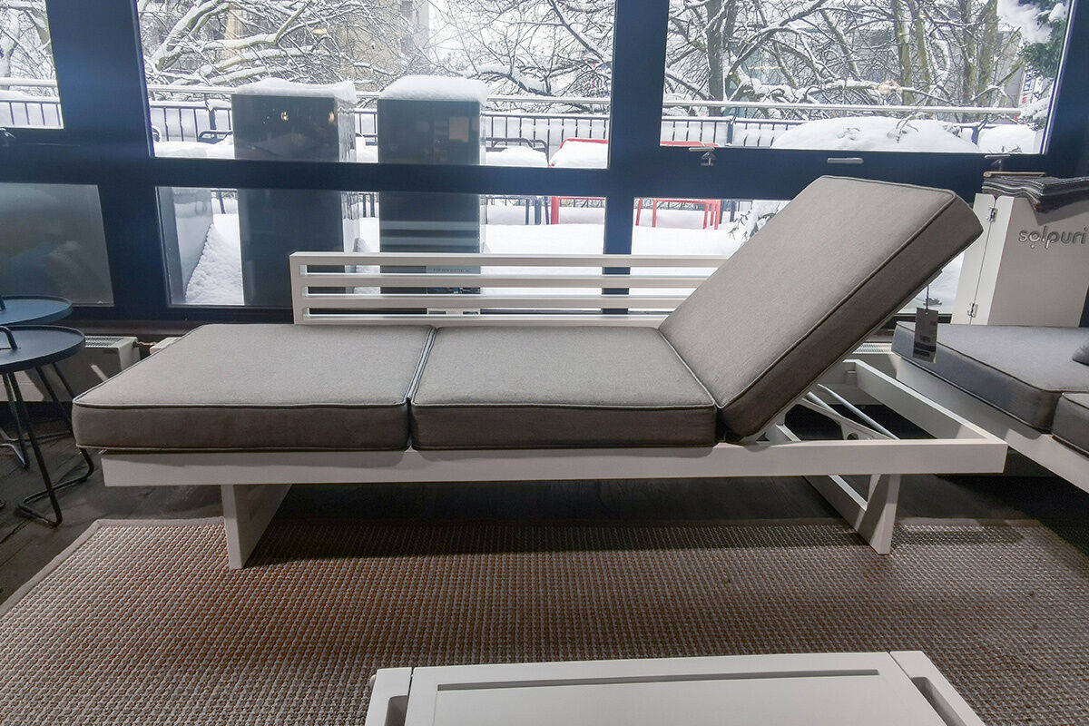 Stern - Outdoor Liege New Holly Kissen Polyacryl Seidengrau Grau Gestell Aluminium Weiß - 2