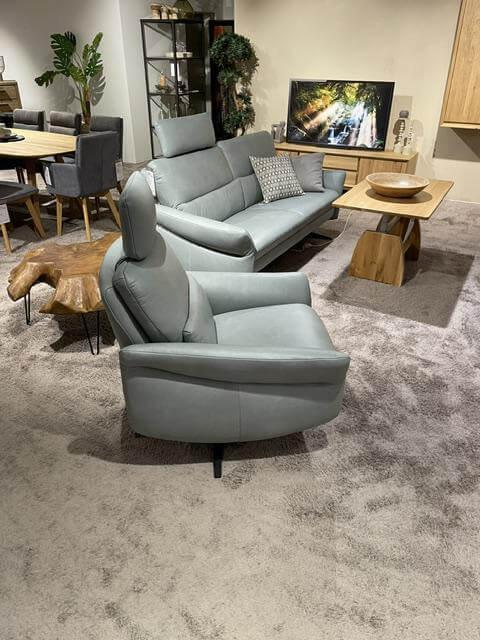 himolla - Sessel Cumurex 7270 Leder 22 Soft Nappa Jade Blau Gestell Metall Schwarz Pulverbeschichtet Mit Kopfstütze - 3