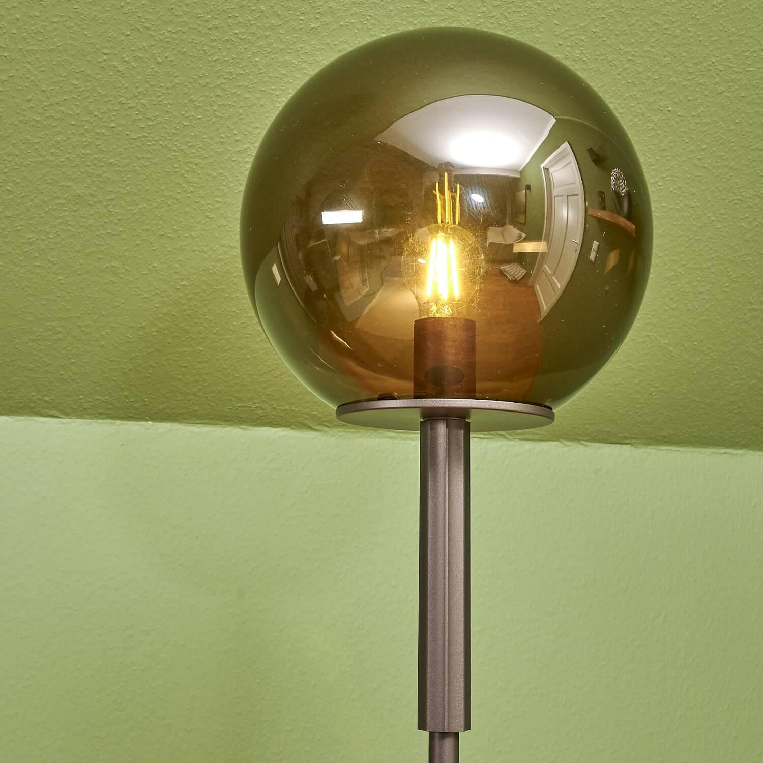 Bielefelder Werkstätten - Stehleuchte Atmosphere Kugel Glas Transparent Braun Fuß Bronze Matt - 3