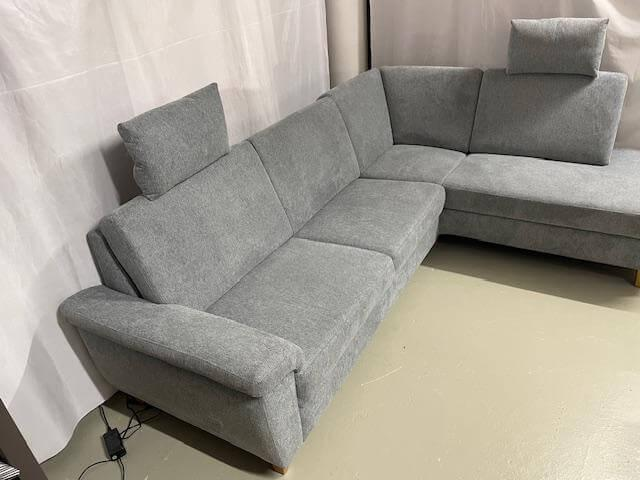 Dietsch - Ecksofa Enjoy Stoff 1 Mito 87 Platin Grau mit 2 Kopfstützen - 5