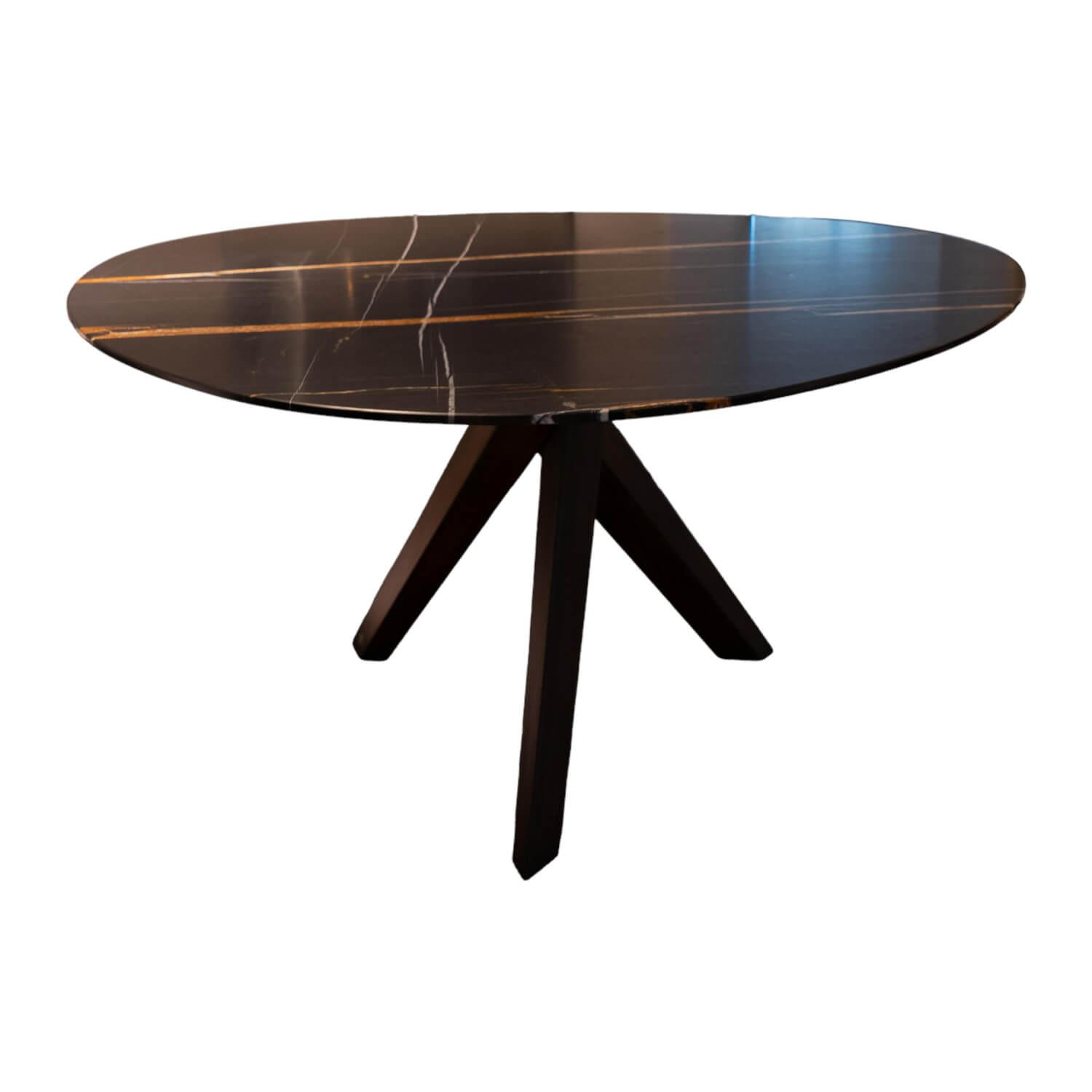 Draenert - Esstisch 1540 Trilope Wankelform Platt Stein Dolomite Gold Kat. 4b Füße Eiche Massiv - 1