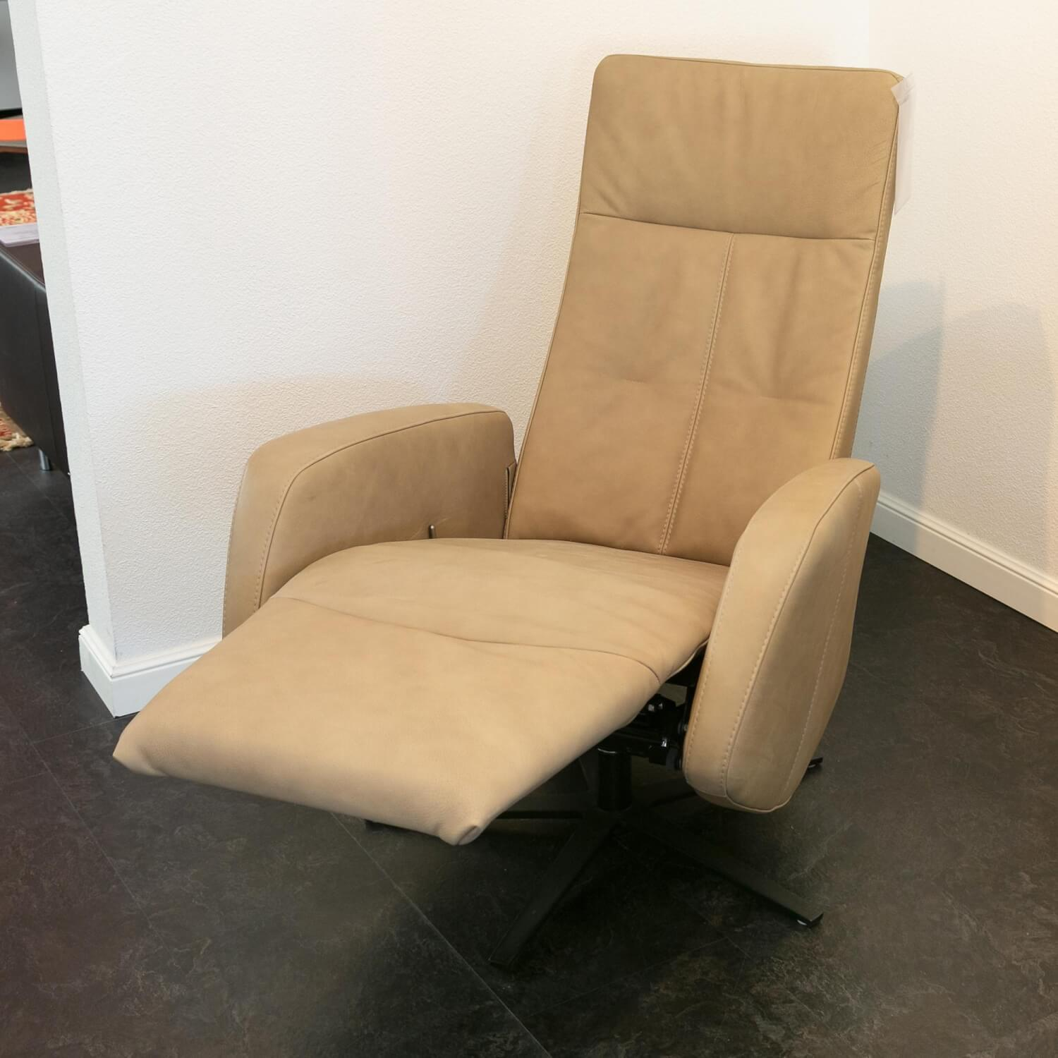 Sitting Vision - Relax armchair NX 329 Cover leather Rancho Beige Cream Cross base 87 Black With backrest adjustment - 6