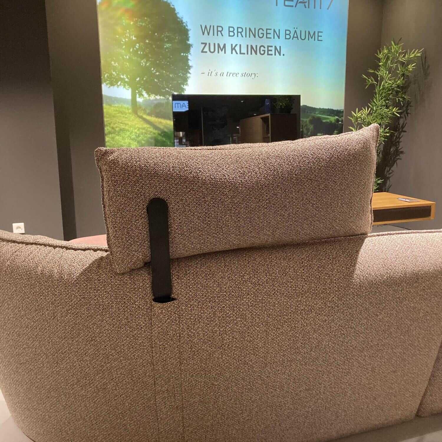 Koinor - Sofa Cantabo 2061 Leder Stoff Rot-Braun mit Drehbaren Sitzen und Hocker - 9