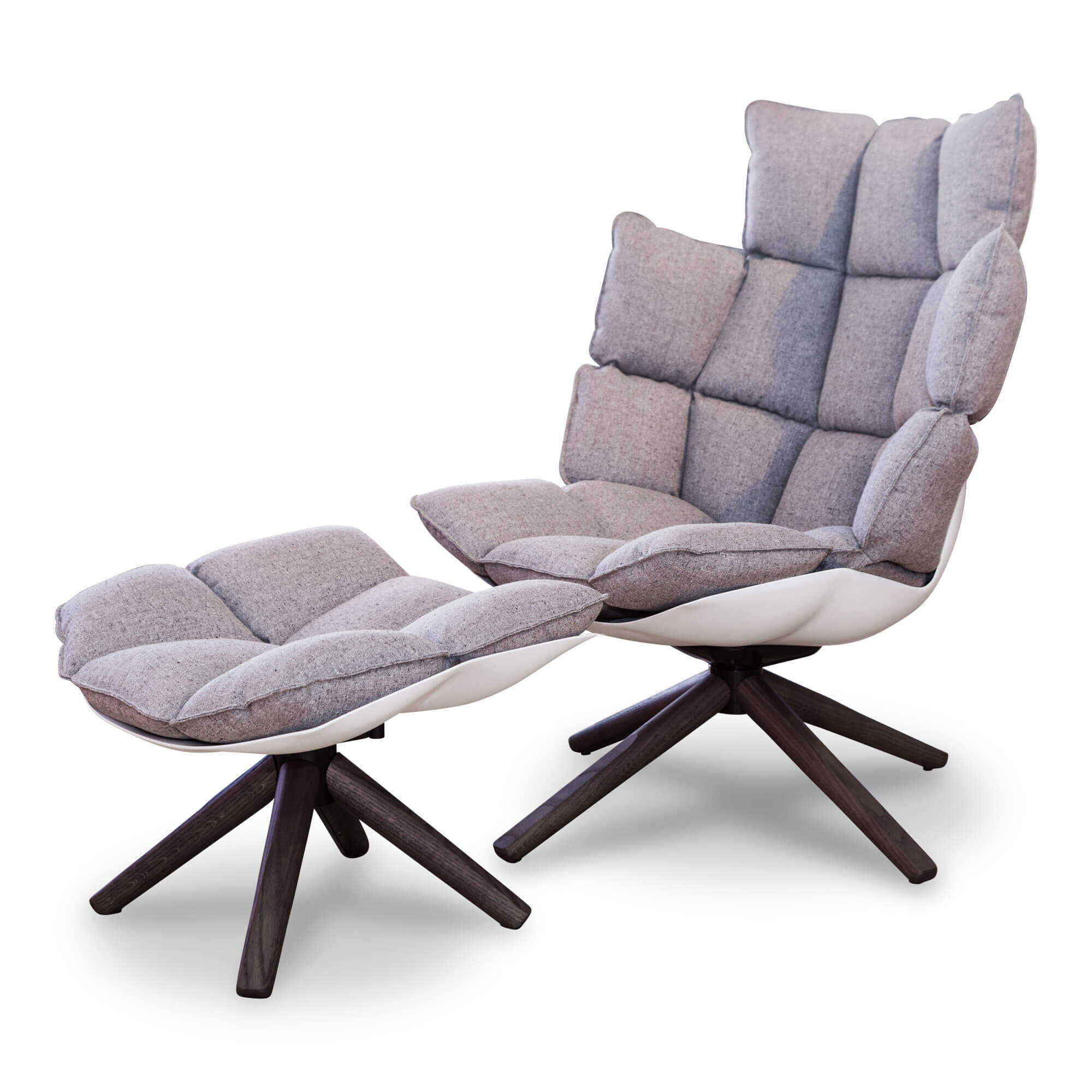 180626_BadHomburg-184 B&B Italia - Sessel Husk Stoff Grau Mit Hocker - 1