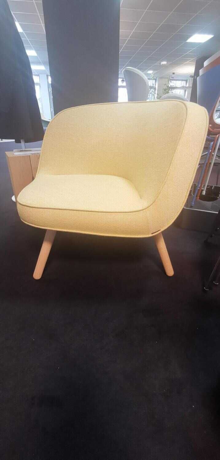 Fritz Hansen - Sessel Via 57 Stoff 2 Hallingdal Gelb Weiß 0407 Gestell Eiche Lackiert - 2
