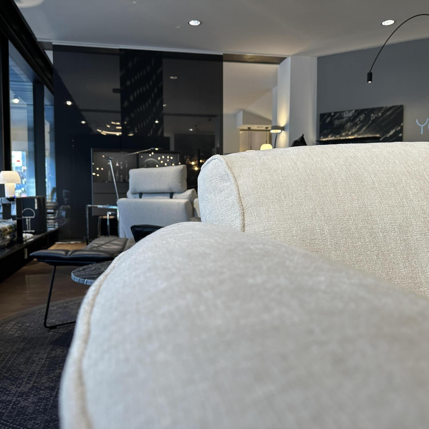 Edra - Sofa Grande Soffice Stoff Imperial T 8560 Beige Füße Mit Stoff Bezogen Rückenlehne Verstellbar - 5