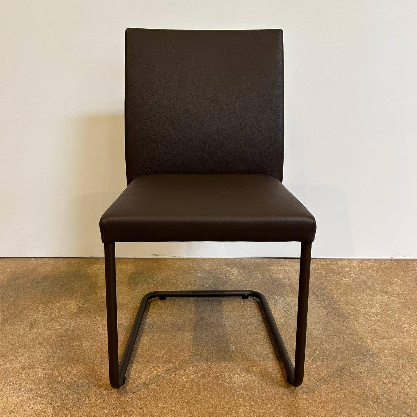 Walter Knoll - 6er Set Freischwinger Jason Lite 1900 Leder Safari 1376 Mocca Braun Gestell Bronze Schwarz Pulverbeschichtet - 2
