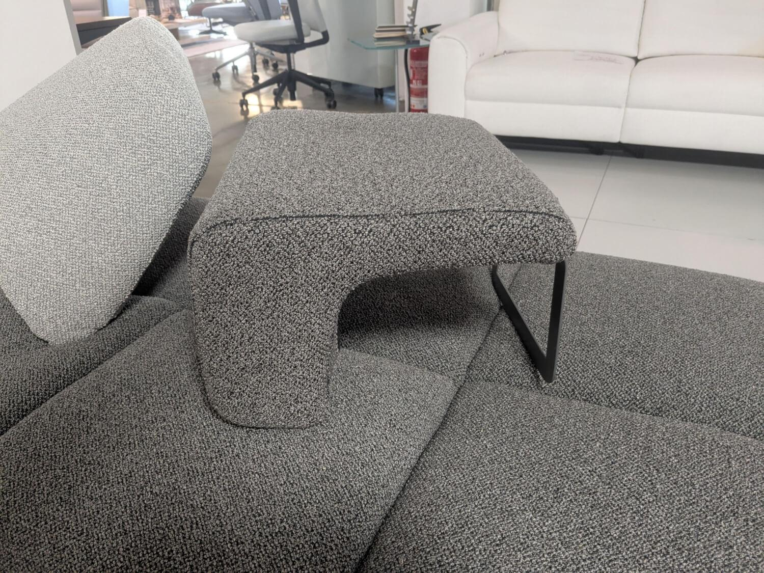 WK Wohnen - Garnitur WK515 Joker Stoff Cosmo Anthrazit Grau 2 Sofas - 2