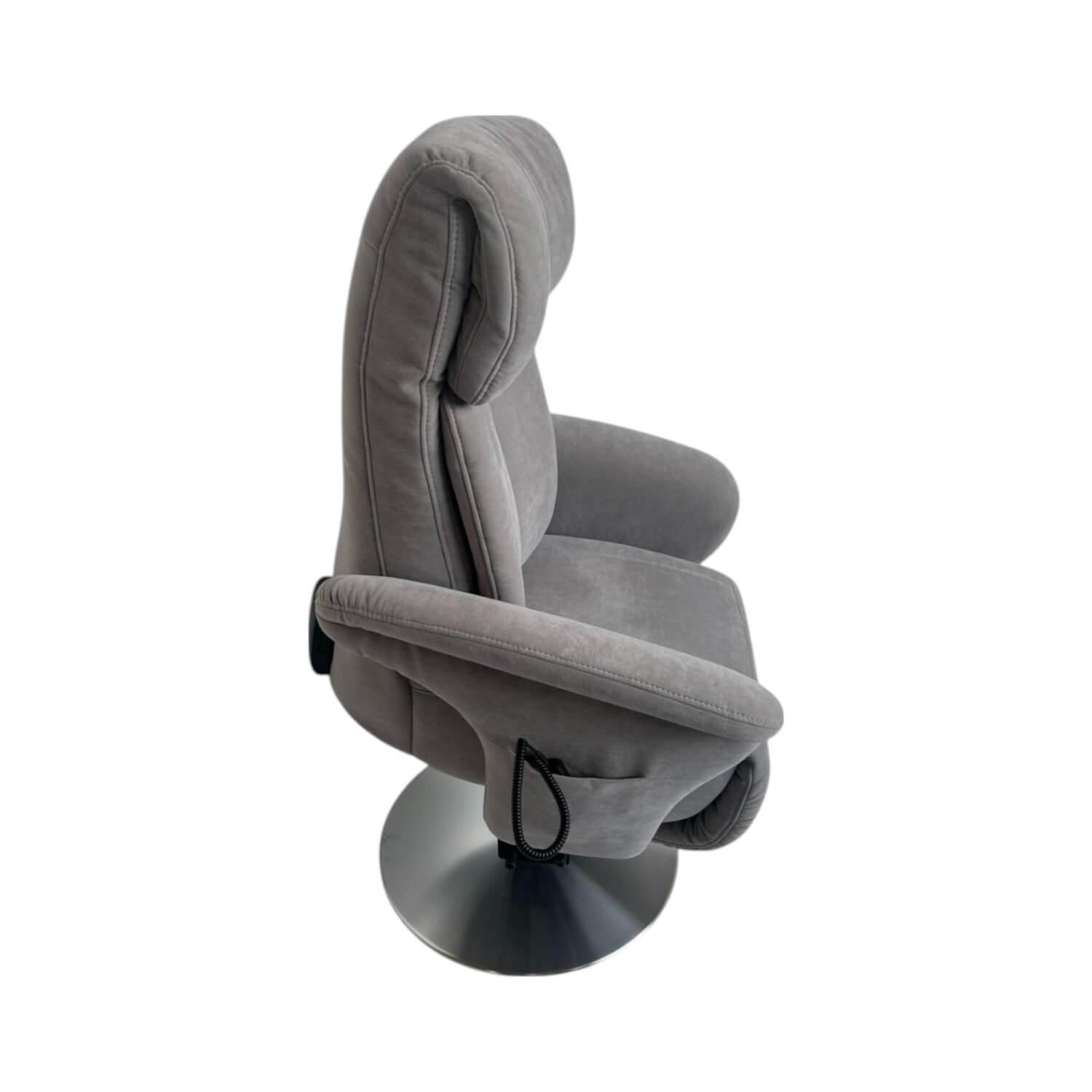 himolla - Relaxsessel 7627 XS Stoff Nuvano Stein Grau Drehteller Edelstahl Mit Elektrischer Aufstehhilfe - 9