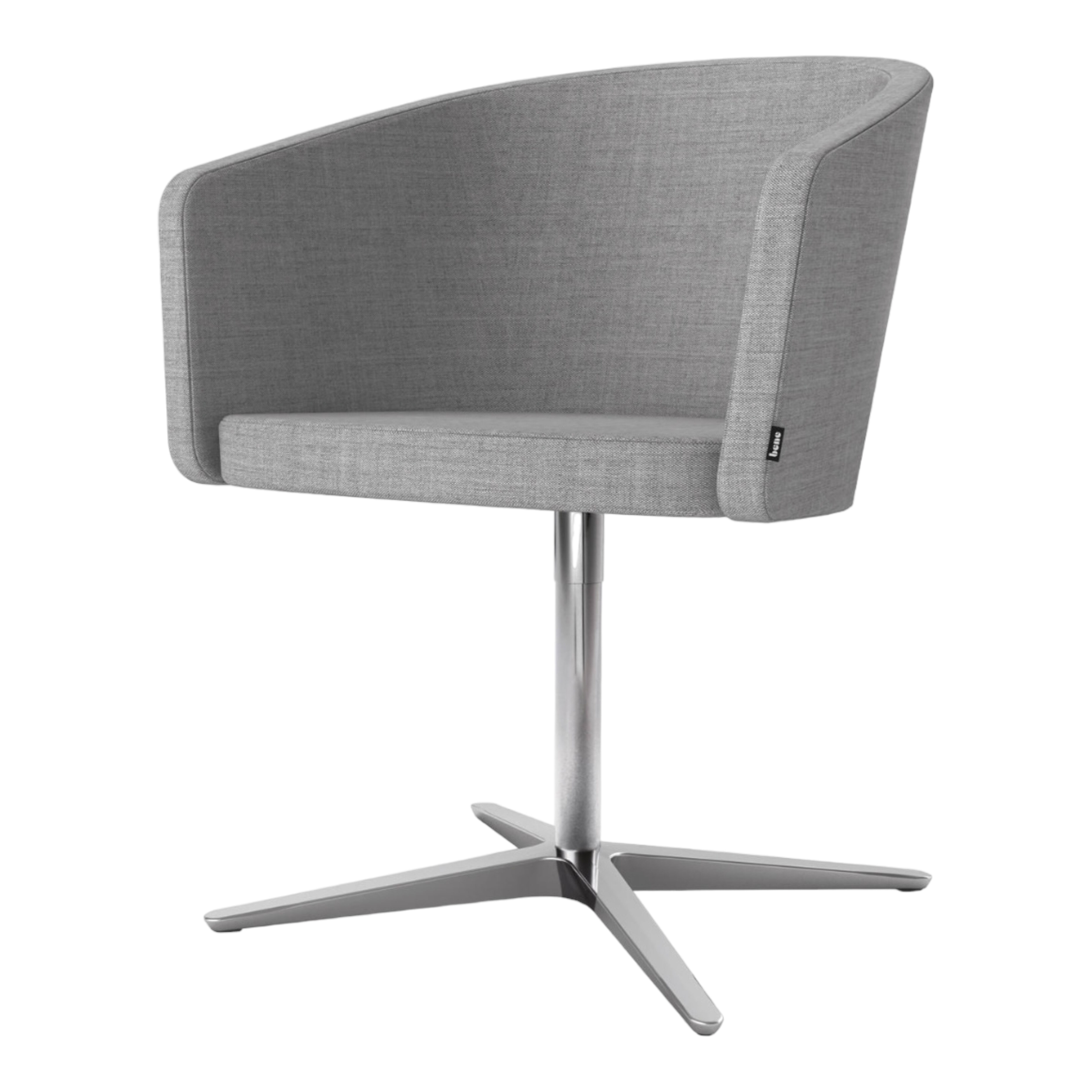 Bene - Drehstuhl Club Chair Stoff Steelcut Trio 124 Grau Fuß Aluminium Poliert - 1