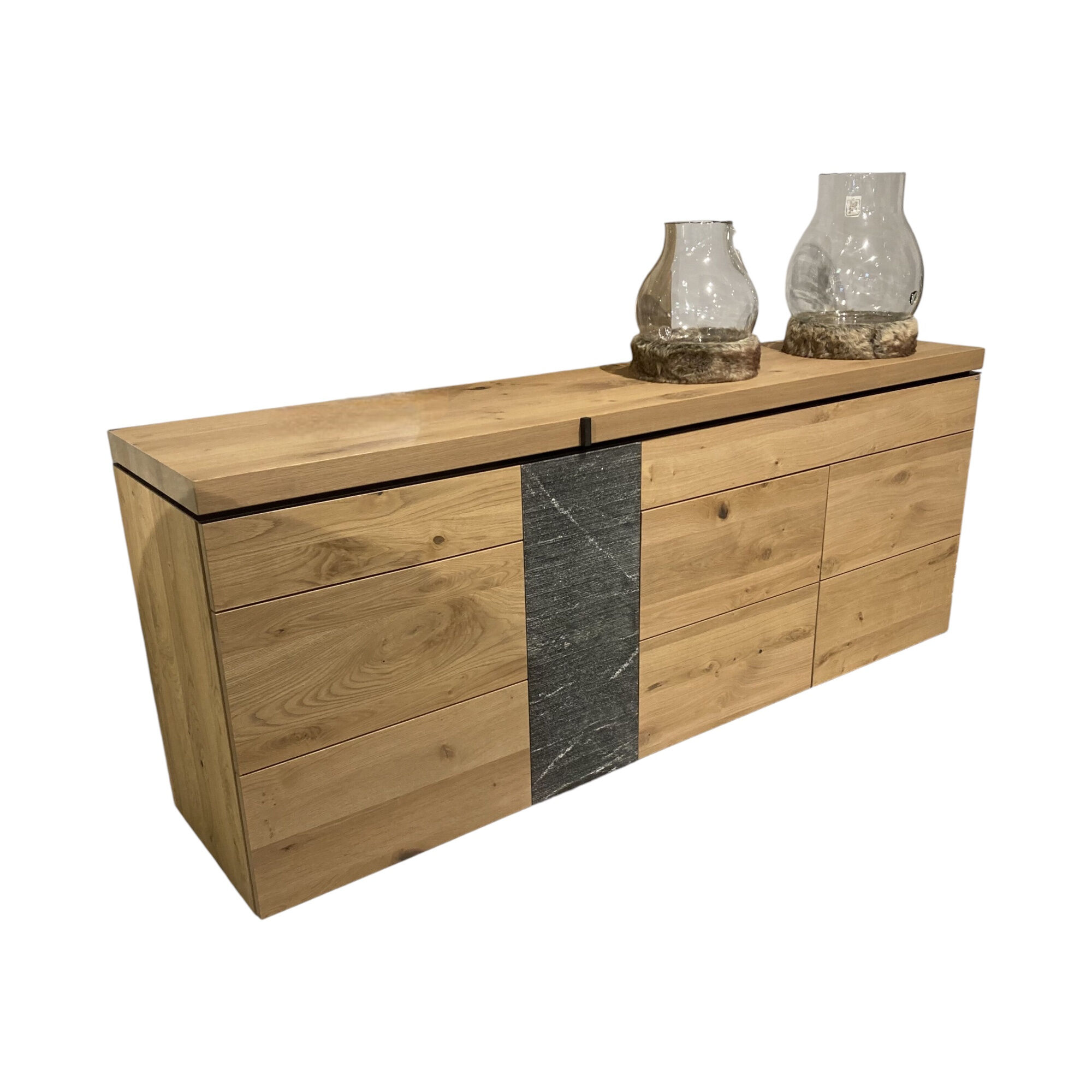 Voglauer - Sideboard V-Rock Alteiche Rustiko Mit Steinakzent Und Frontspot - 1