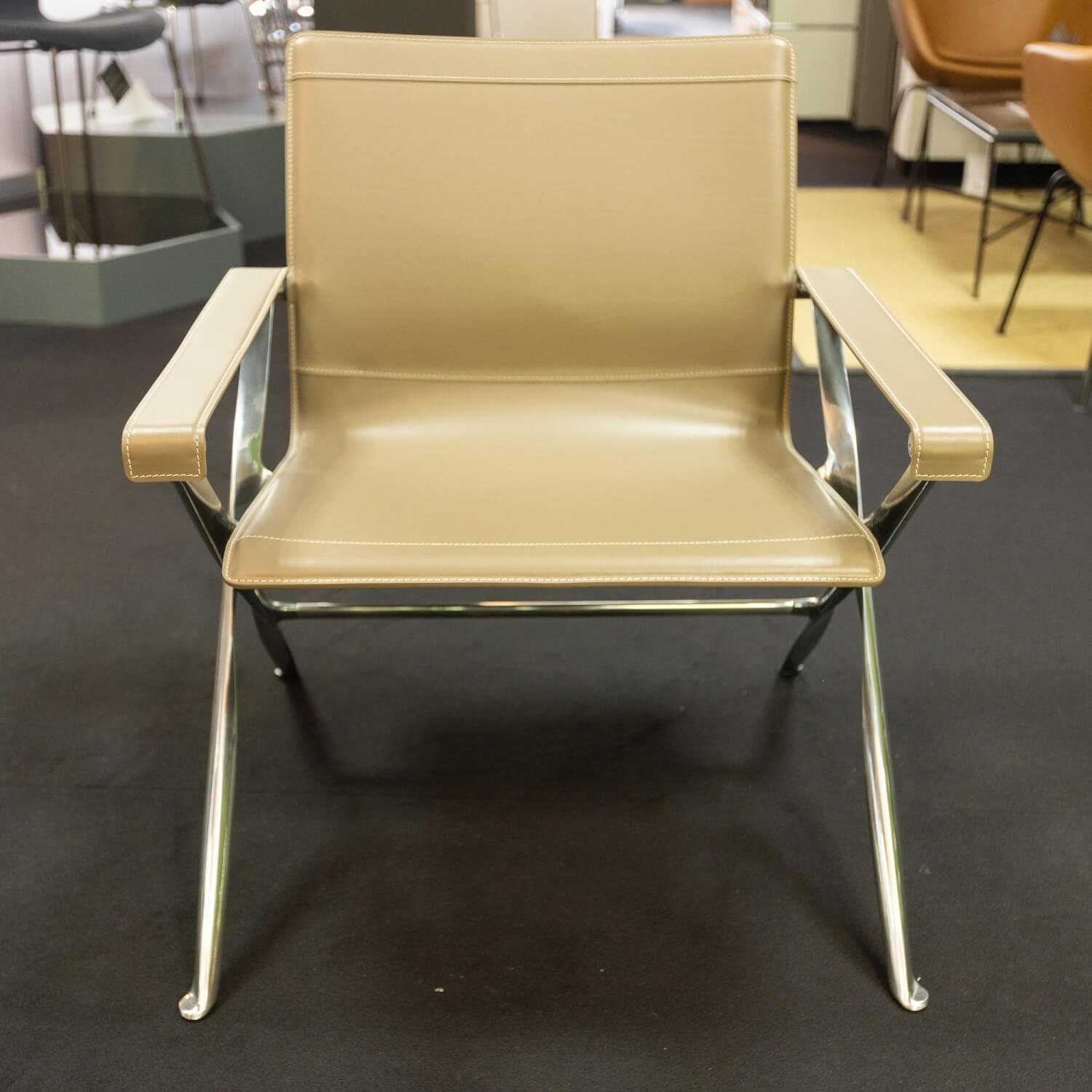 B&B Italia - Sessel Beverly 14  Kernleder Tortora 1121280 Rahmen Aluminium - 6