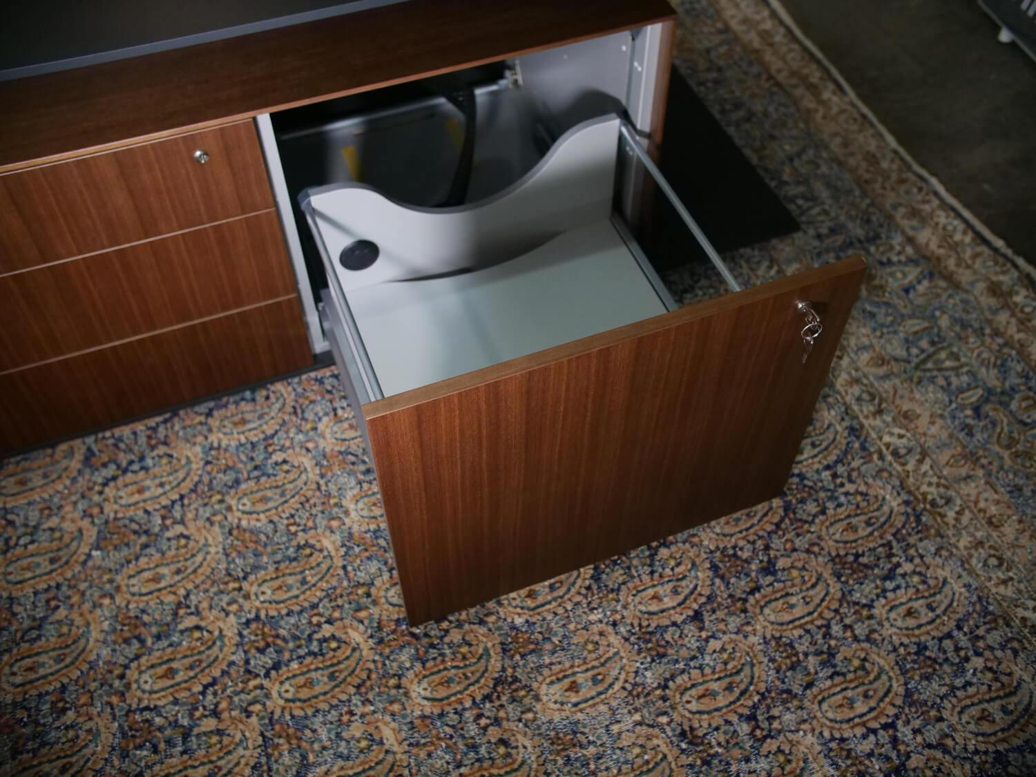 Walter Knoll - Keypiece Communication Desk Nussbaum Höhenverstellbar Mit Leder Ein- Und Auflagen - 12