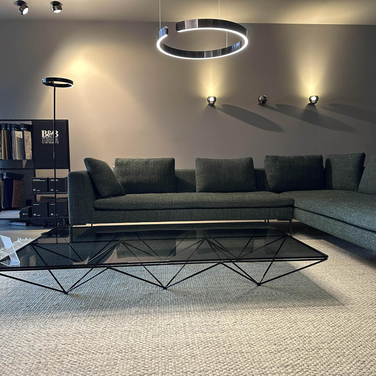 B&B Italia - Ecksofa Charles Large Stoff Super Sirte Kieferngrün Füße Aluminium Schwarz Verchromt Lackiert - 7